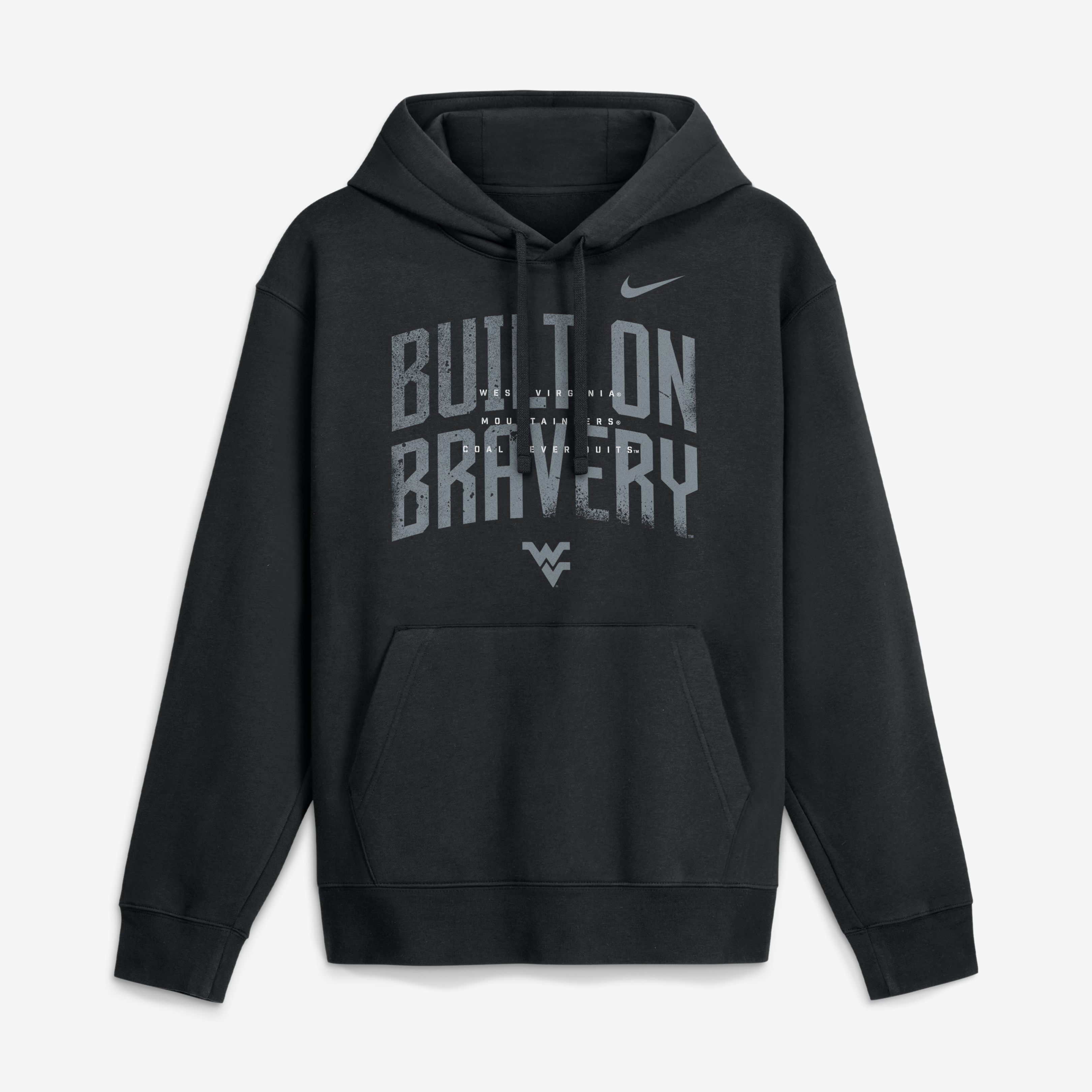 Sweat à capuche en polaire Nike noir pour homme, West Virginia Mountaineers, Built on Bravery Club