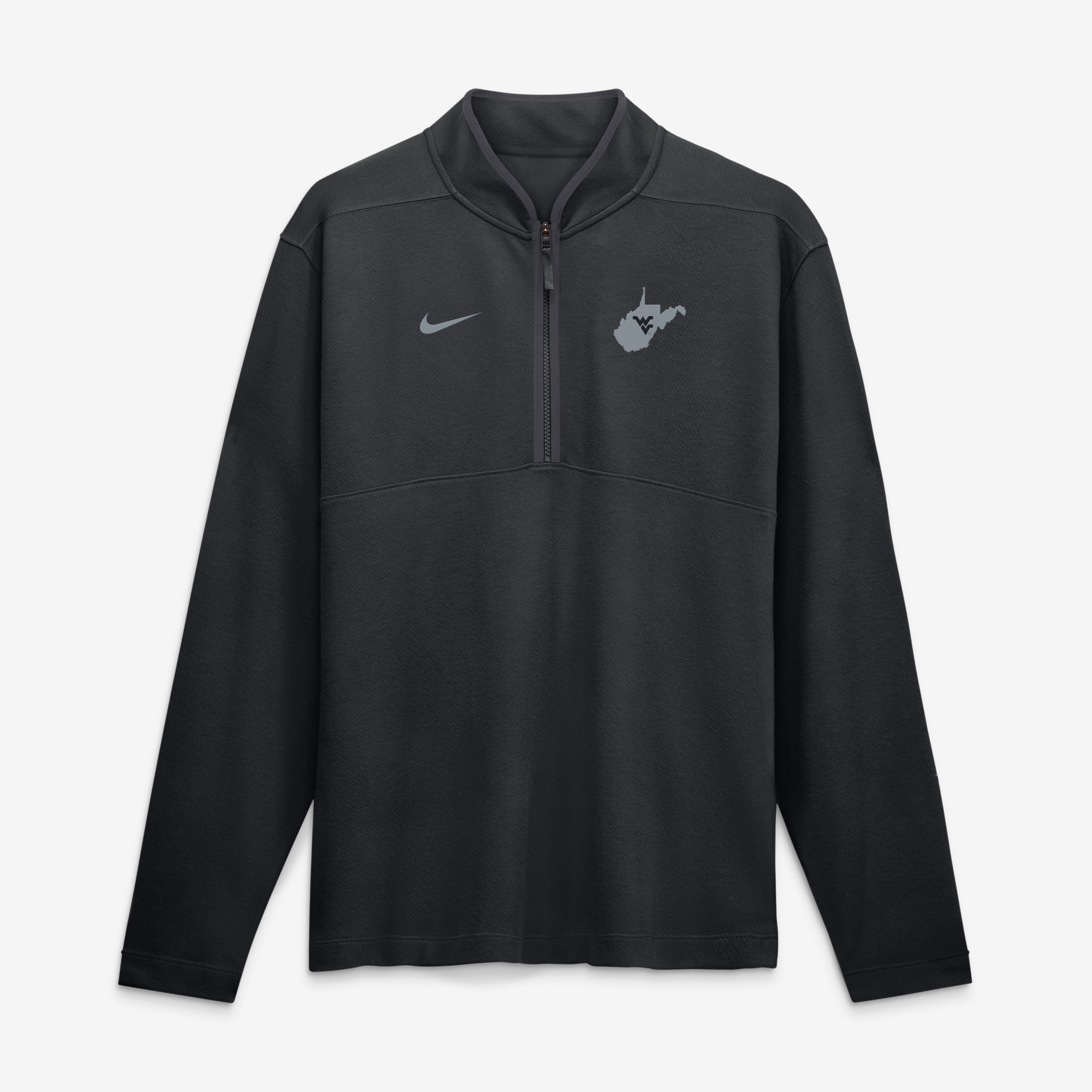 Pull-over Nike West Virginia Mountaineers noir pour homme, modèle « Built on Bravery Victory Dri-FIT », demi-zip