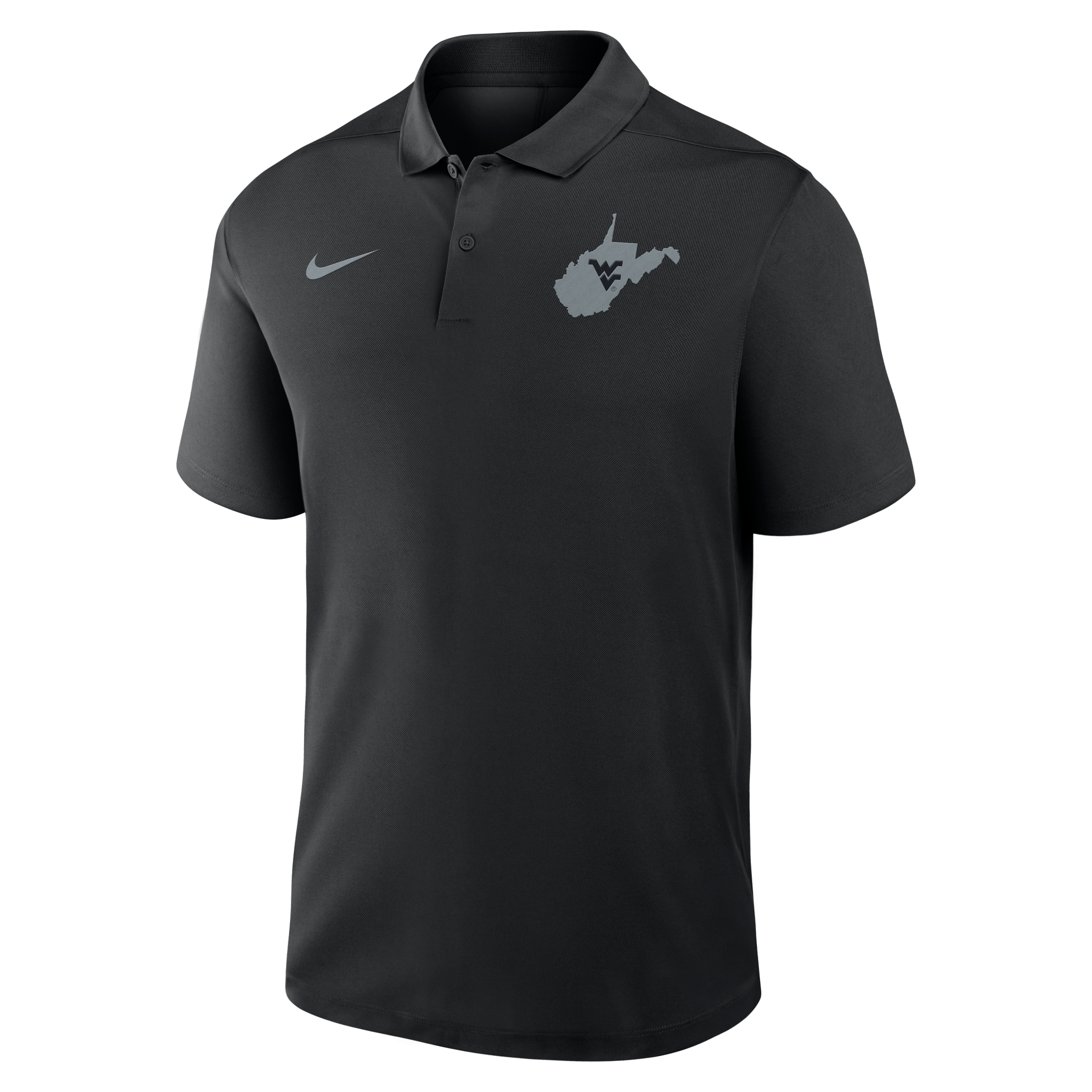 Polo Nike Dri-FIT noir pour homme West Virginia Mountaineers, inspiré du courage et de la victoire