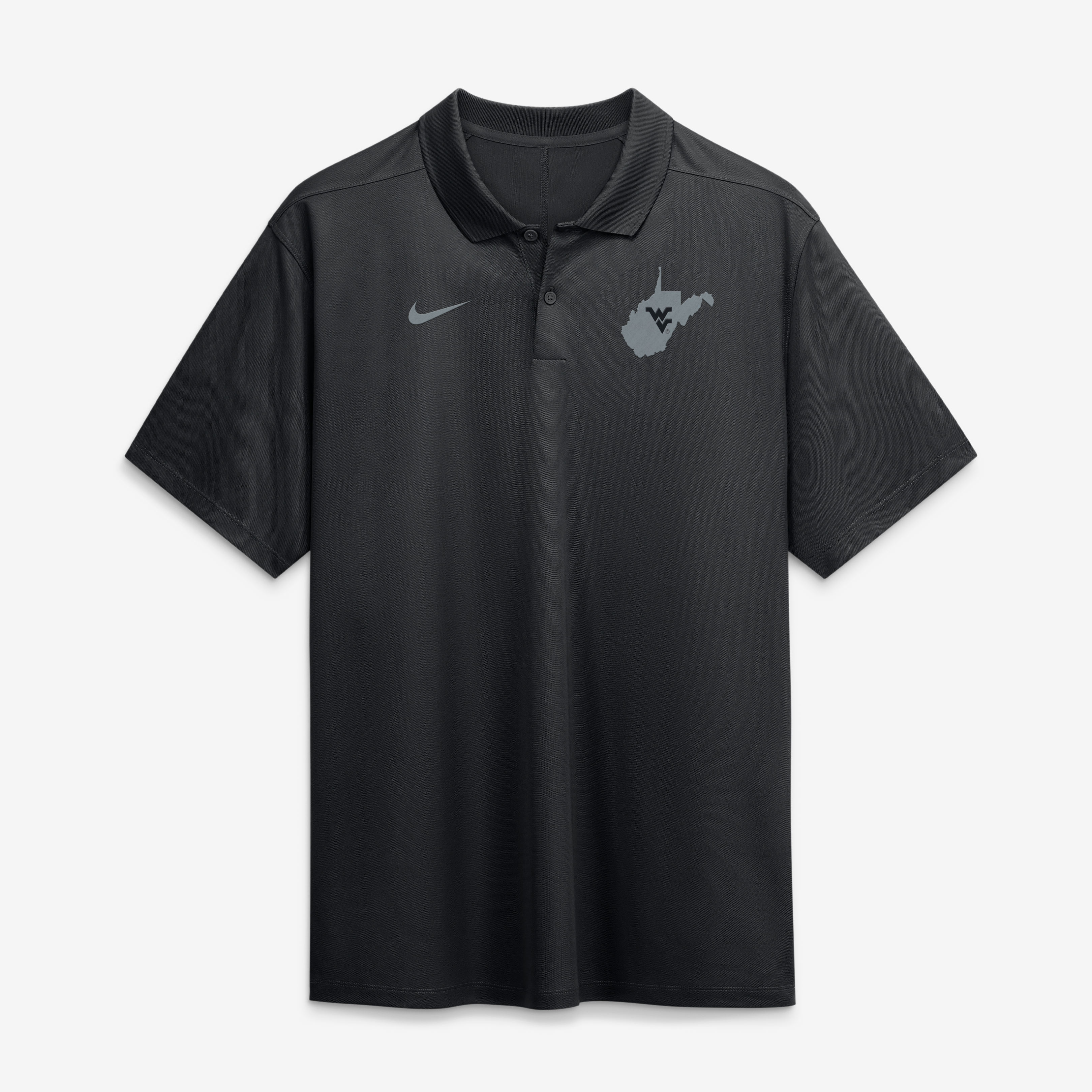 Polo Nike Dri-FIT noir pour homme West Virginia Mountaineers, inspiré du courage et de la victoire