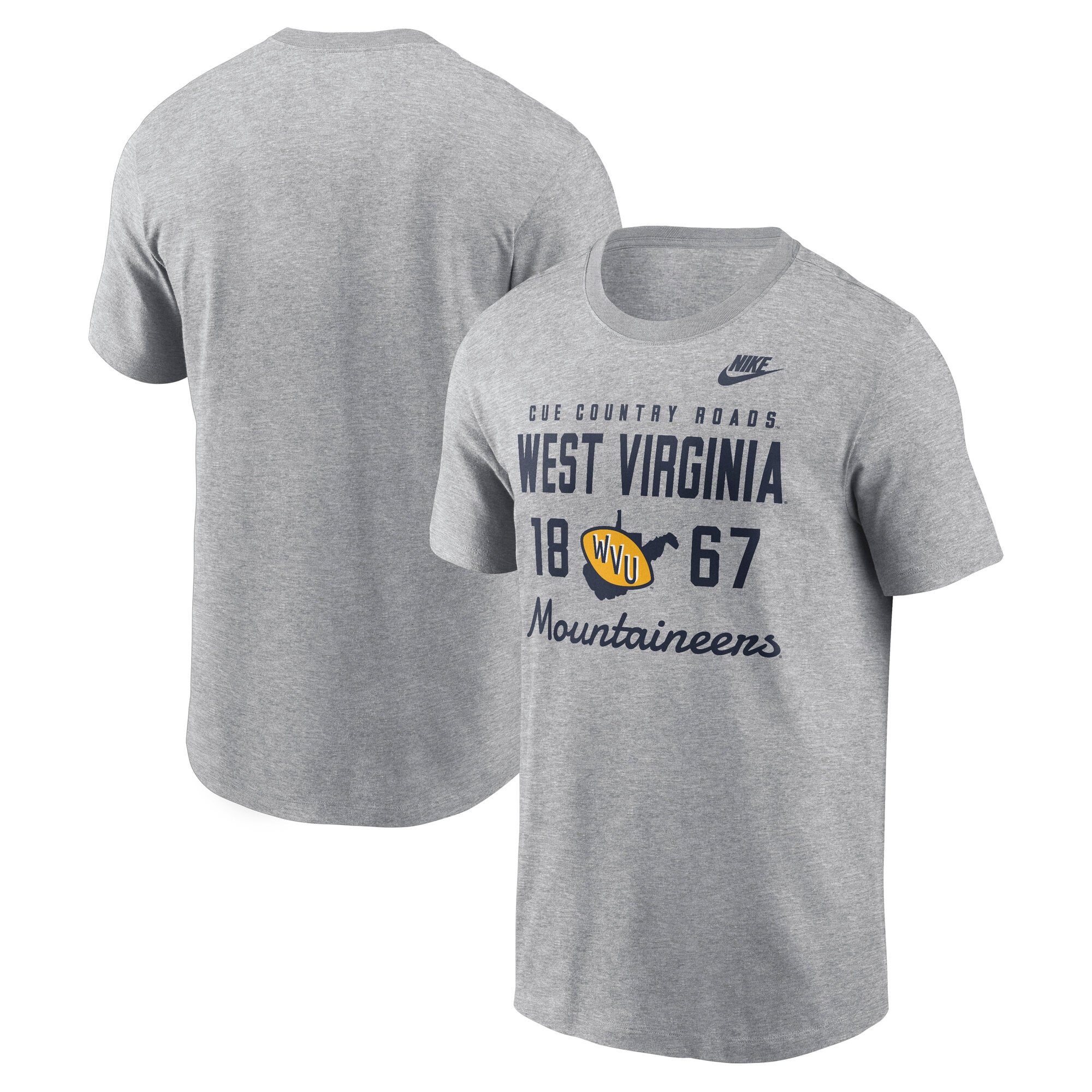 T-shirt Nike gris pour homme West Virginia Mountaineers Legacy Stacked Established