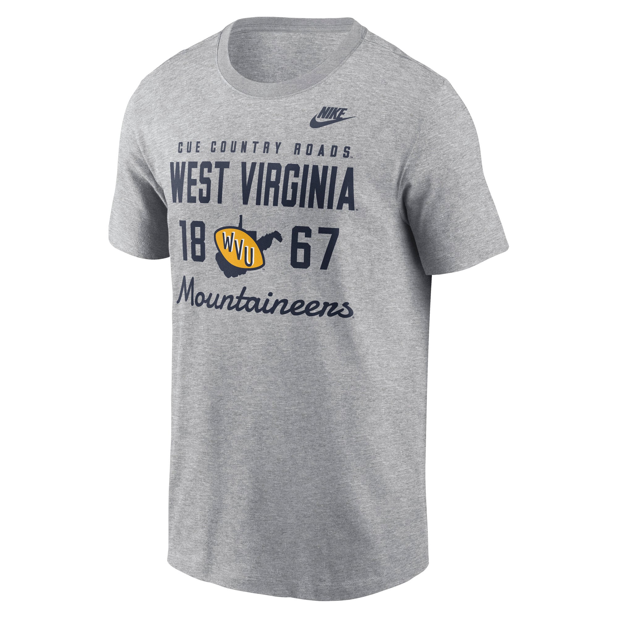T-shirt Nike gris pour homme West Virginia Mountaineers Legacy Stacked Established