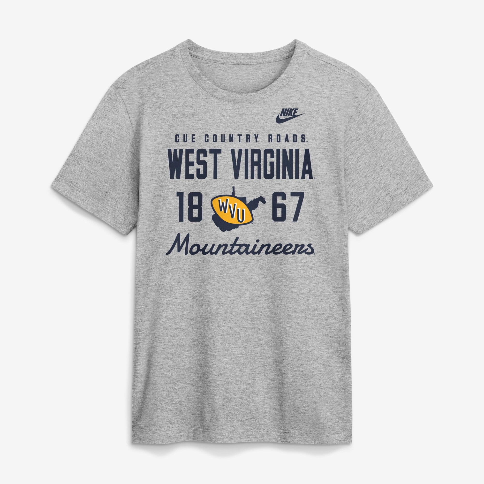 T-shirt Nike gris pour homme West Virginia Mountaineers Legacy Stacked Established