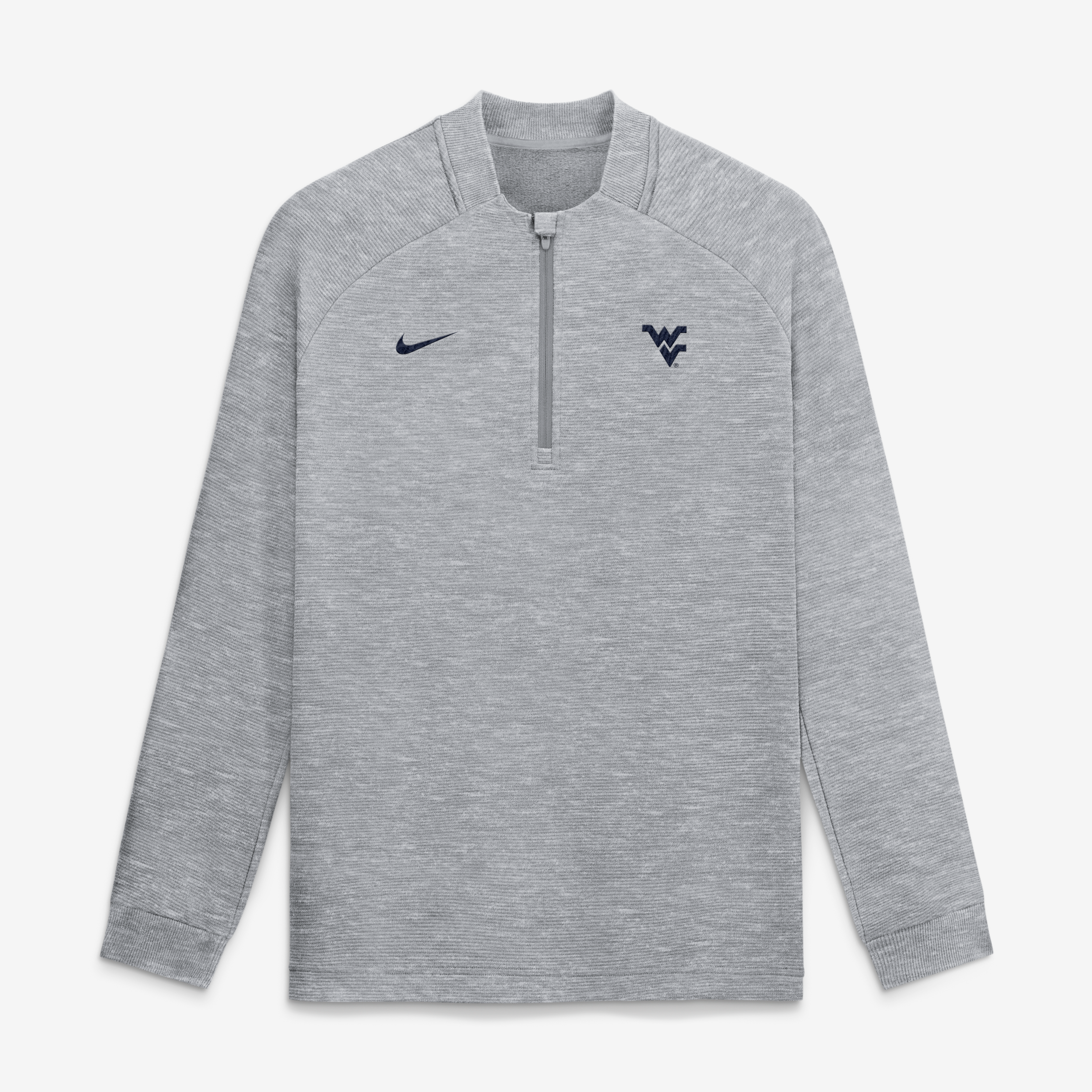 Men's Nike  Gray West Virginia Mountaineers Par Raglan Tri-Blend Therma-FIT Half-Zip Pullover