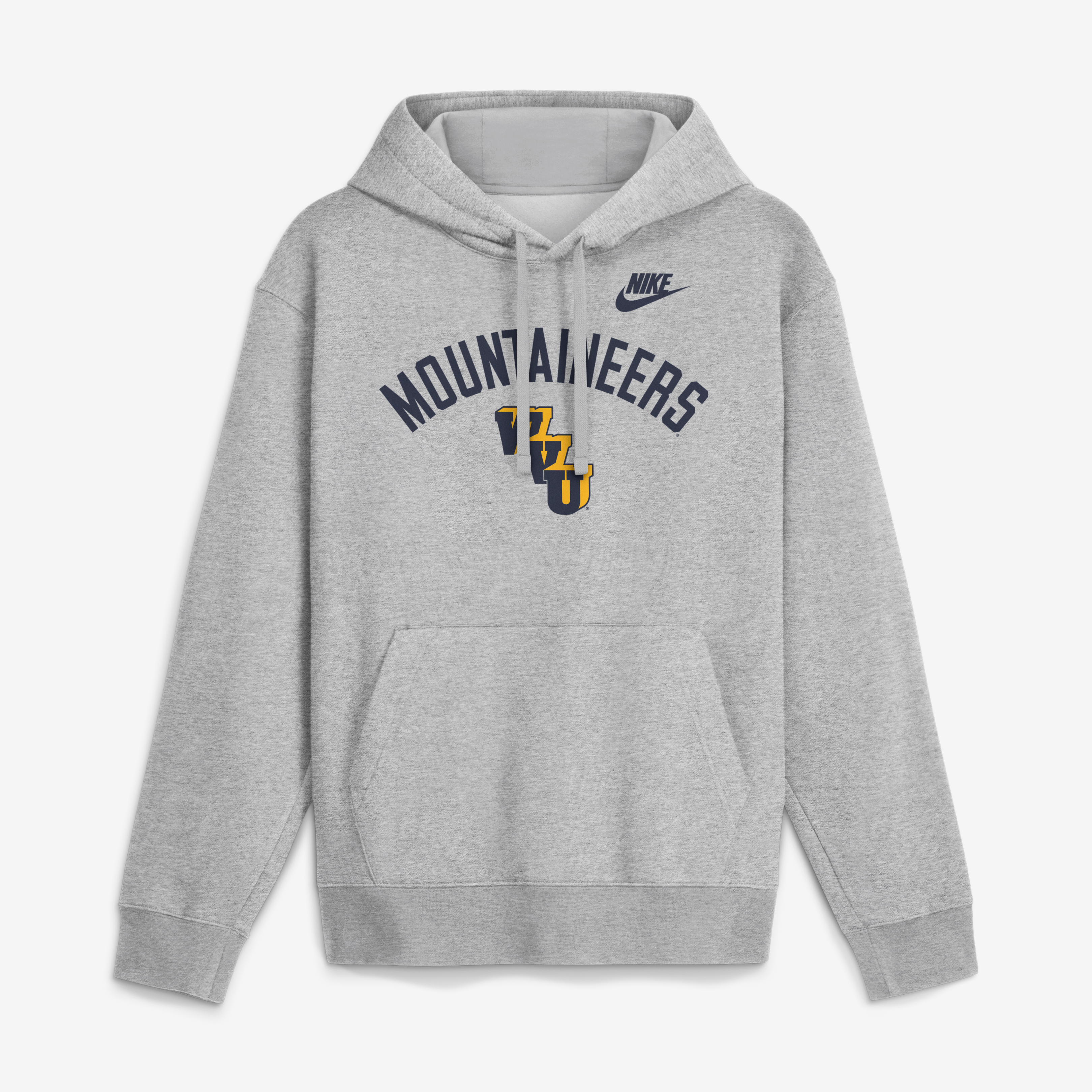 Men's Nike Heather Gray West Virginia Mountaineers Legacy Arch Club Hoodie