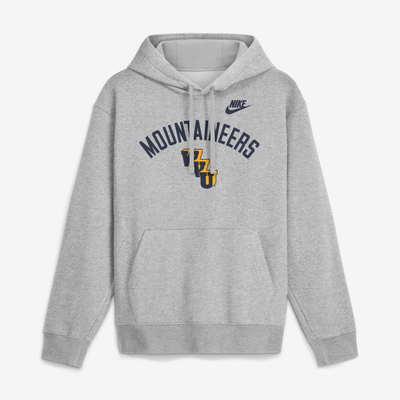 West Virginia Mountaineers Nike Legacy Arch Club Hoodie - Heather Gray