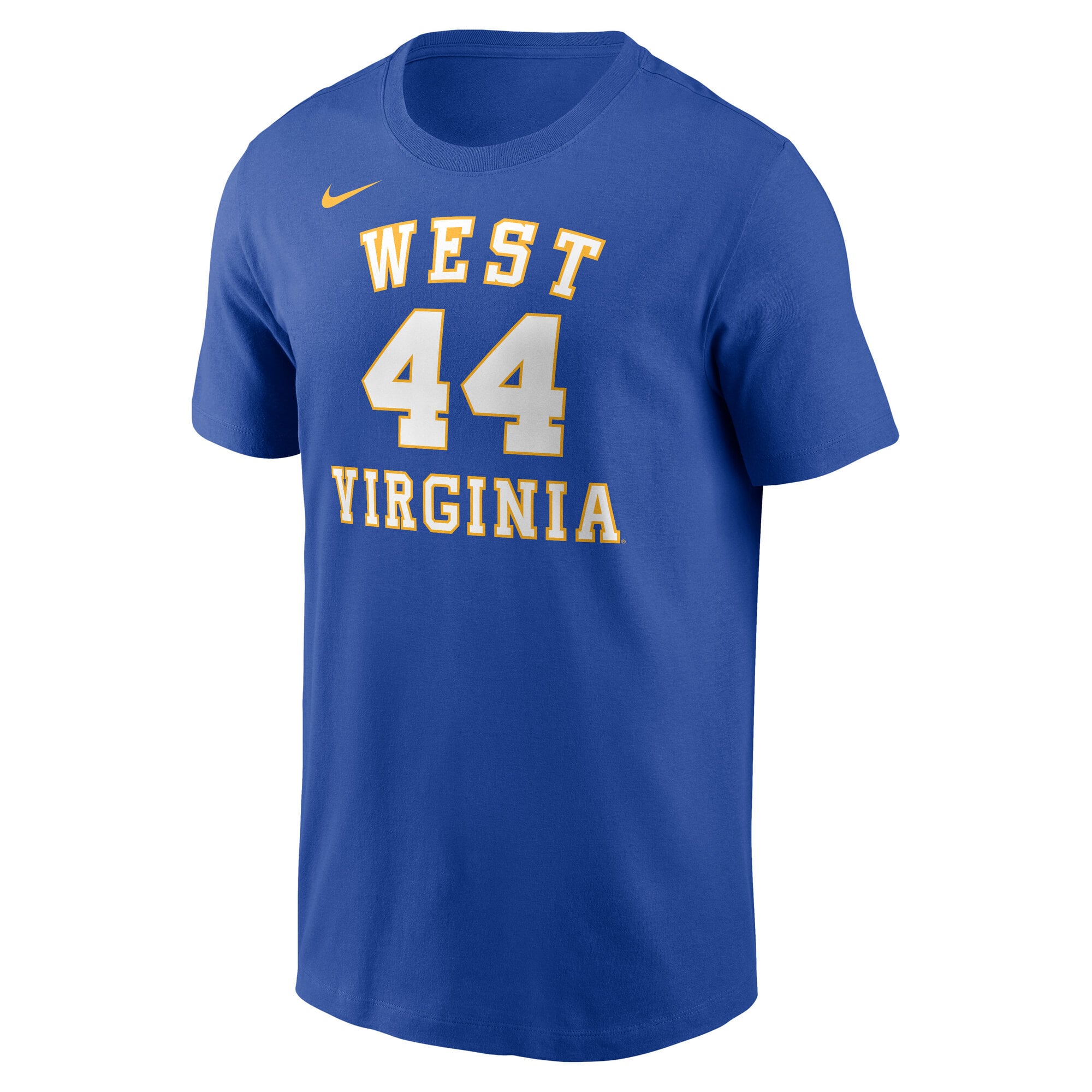 T-shirt Nike Jerry West Royal Virginia Mountaineers pour homme avec nom et numéro
