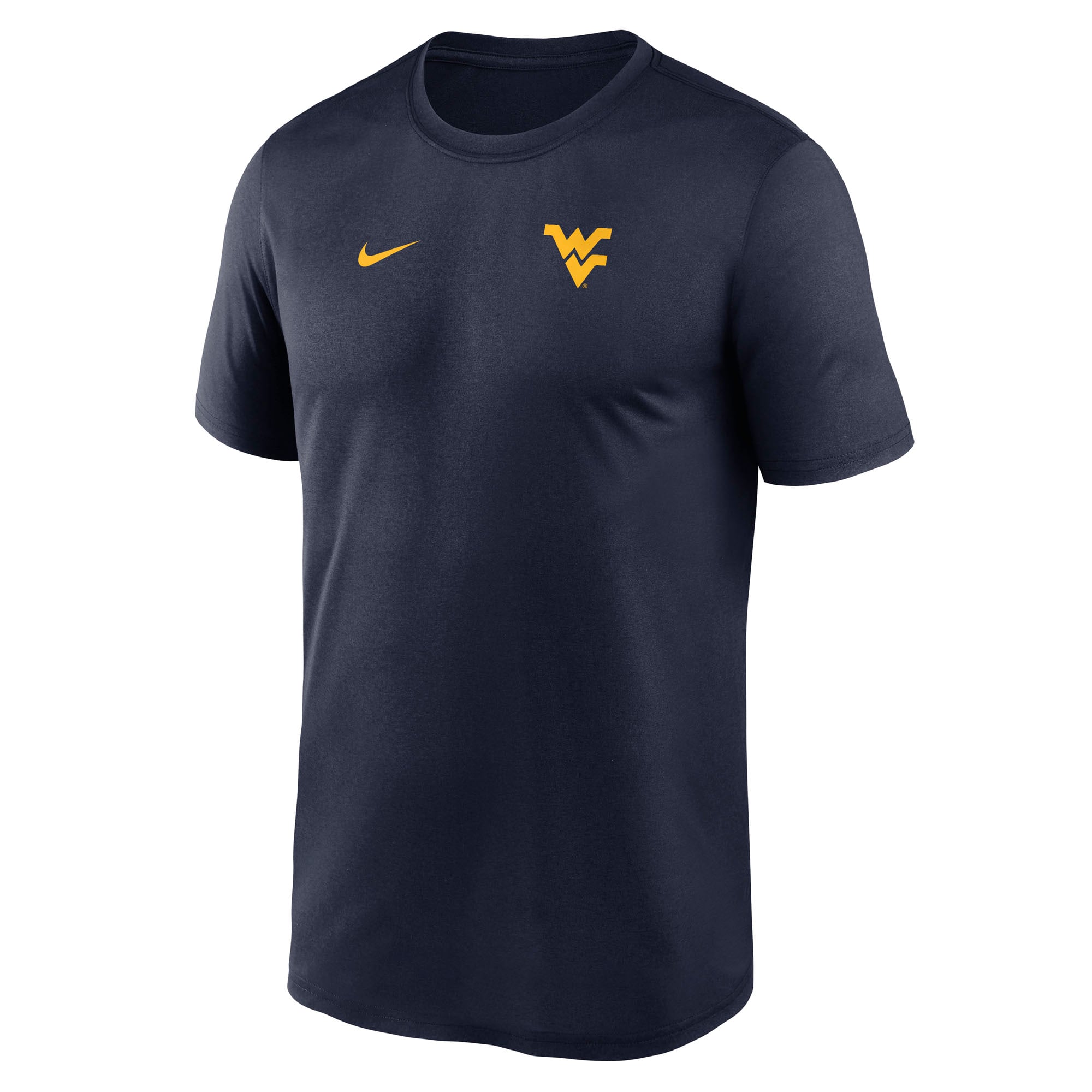 T-shirt Nike bleu marine West Virginia Mountaineers 2025 Sideline pour homme avec petit logo Legend Dri-FIT