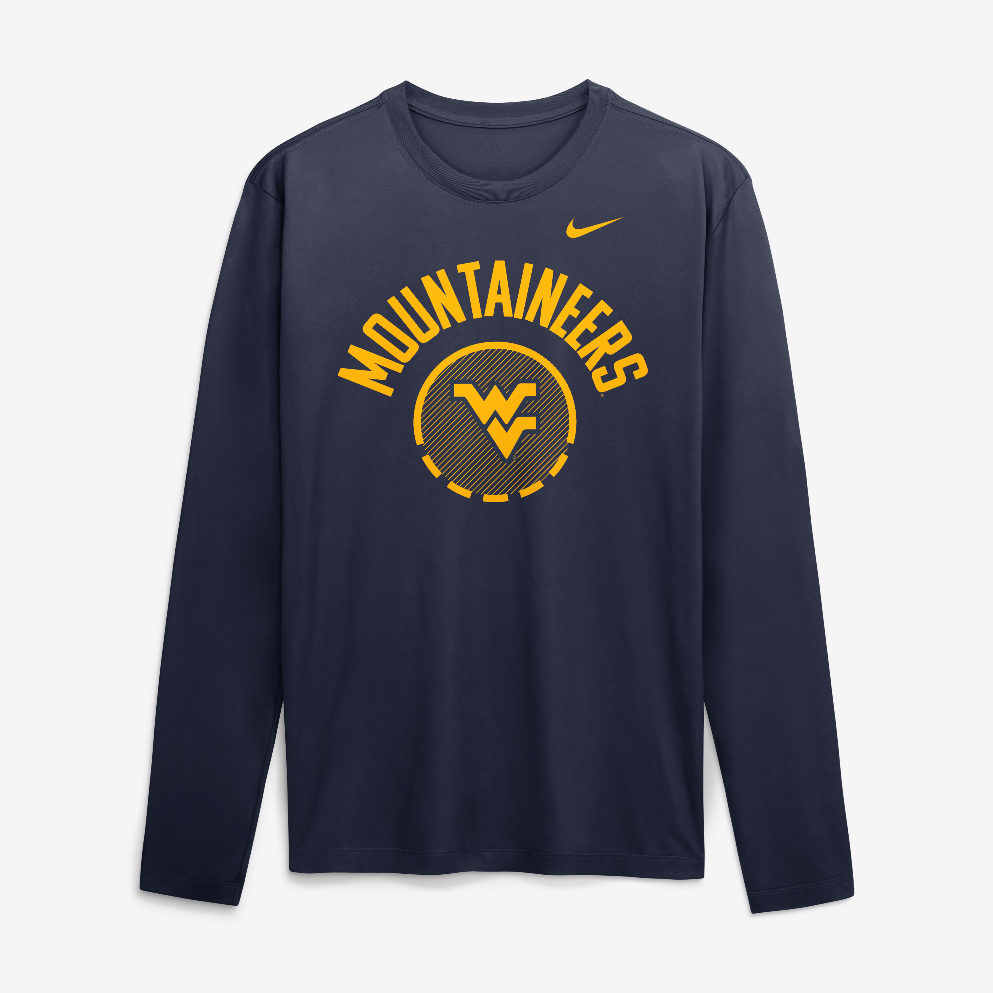 T-shirt à manches longues Nike bleu marine West Virginia Mountaineers Courtside Basketball Shootaround Legend Dri-FIT pour homme