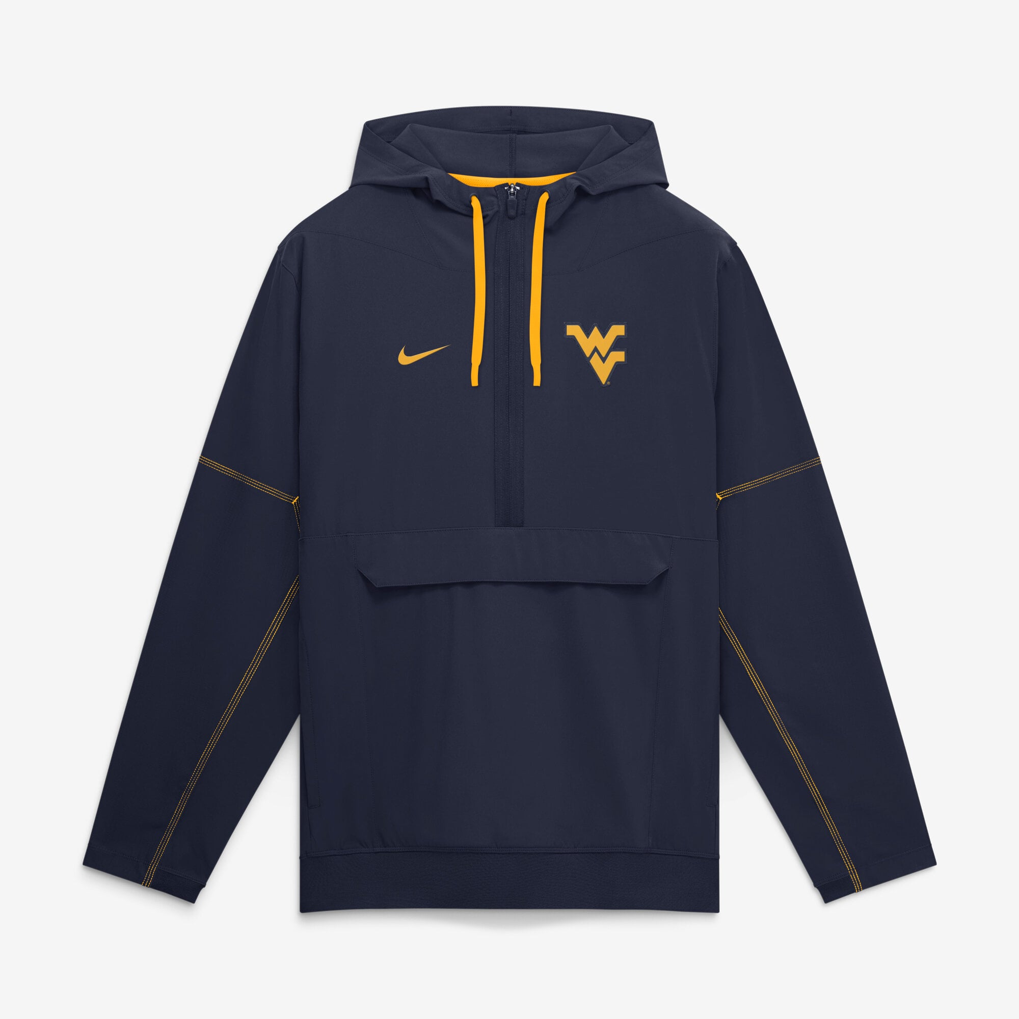 Veste anorak à demi-zip et capuche Nike bleu marine West Virginia Mountaineers 2026 pour homme