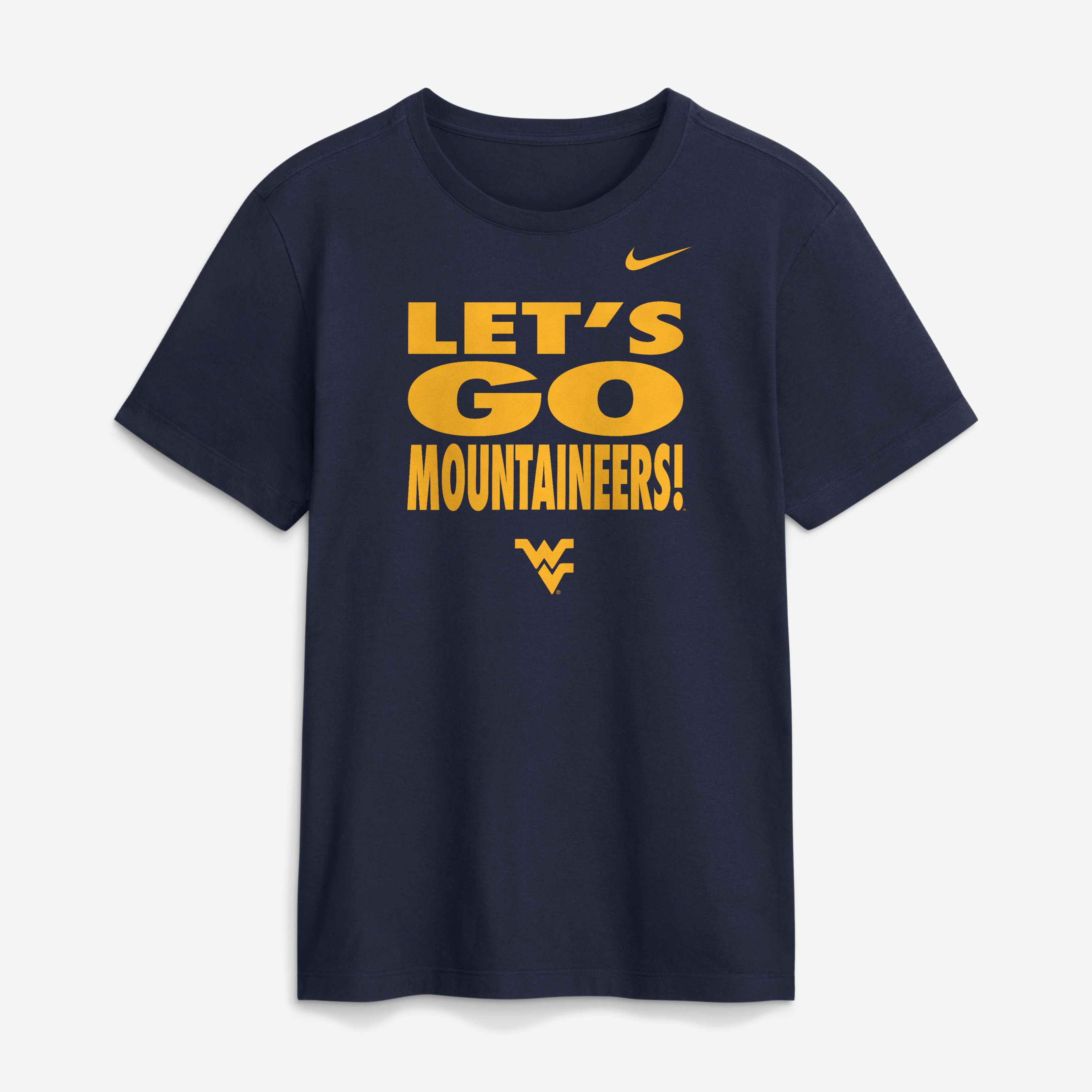 Men's Nike Navy West Virginia Mountaineers 2026 Sideline Dri-FIT Slogan T-Shirt
