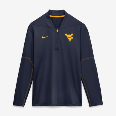 West Virginia Mountaineers Nike Men's 2026 Sideline Midweight Half-Zip Dri-FIT Pullover - Navy
