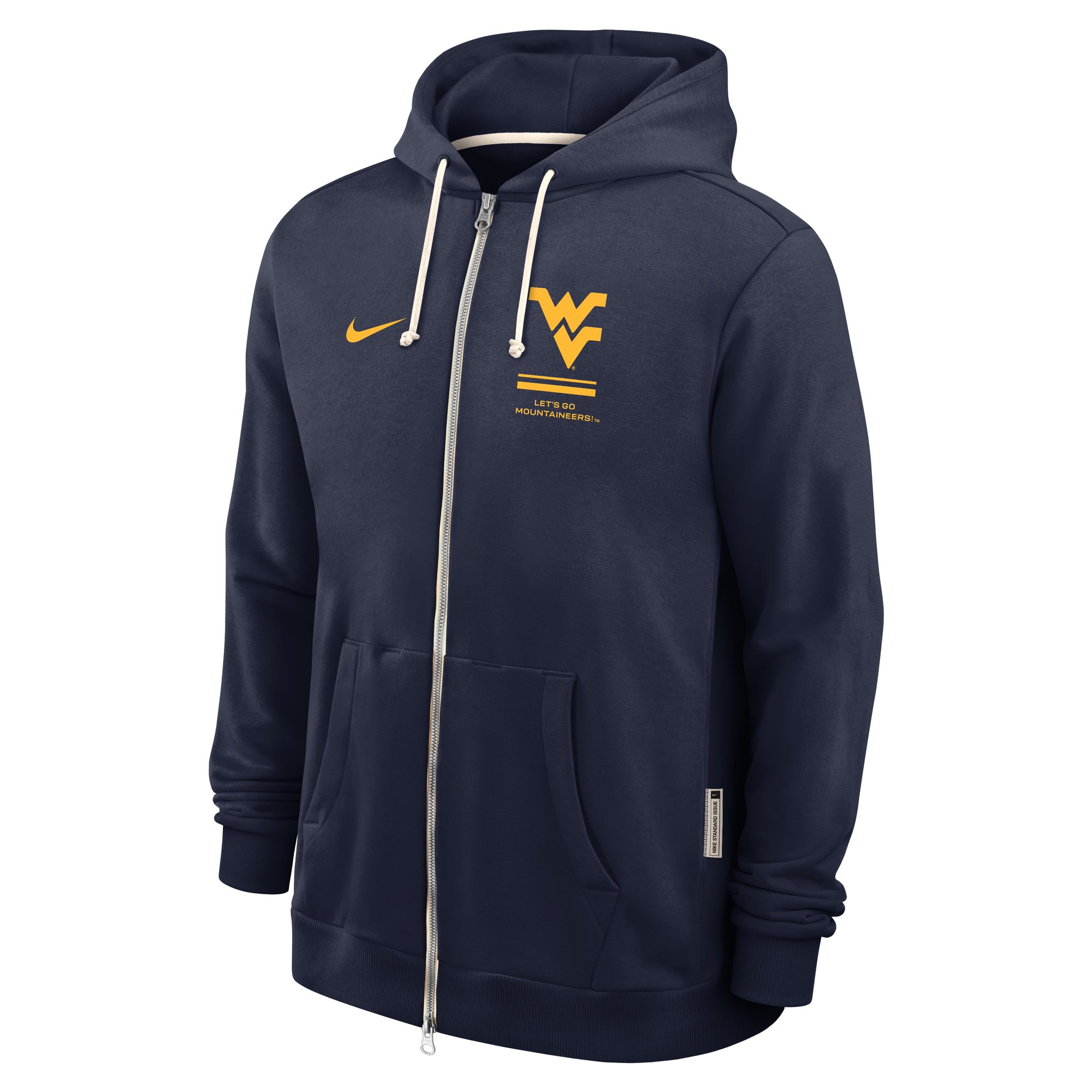 Sweat à capuche zippé Nike bleu marine West Virginia Mountaineers 2026 Sideline Standard Issue Dri-FIT pour homme
