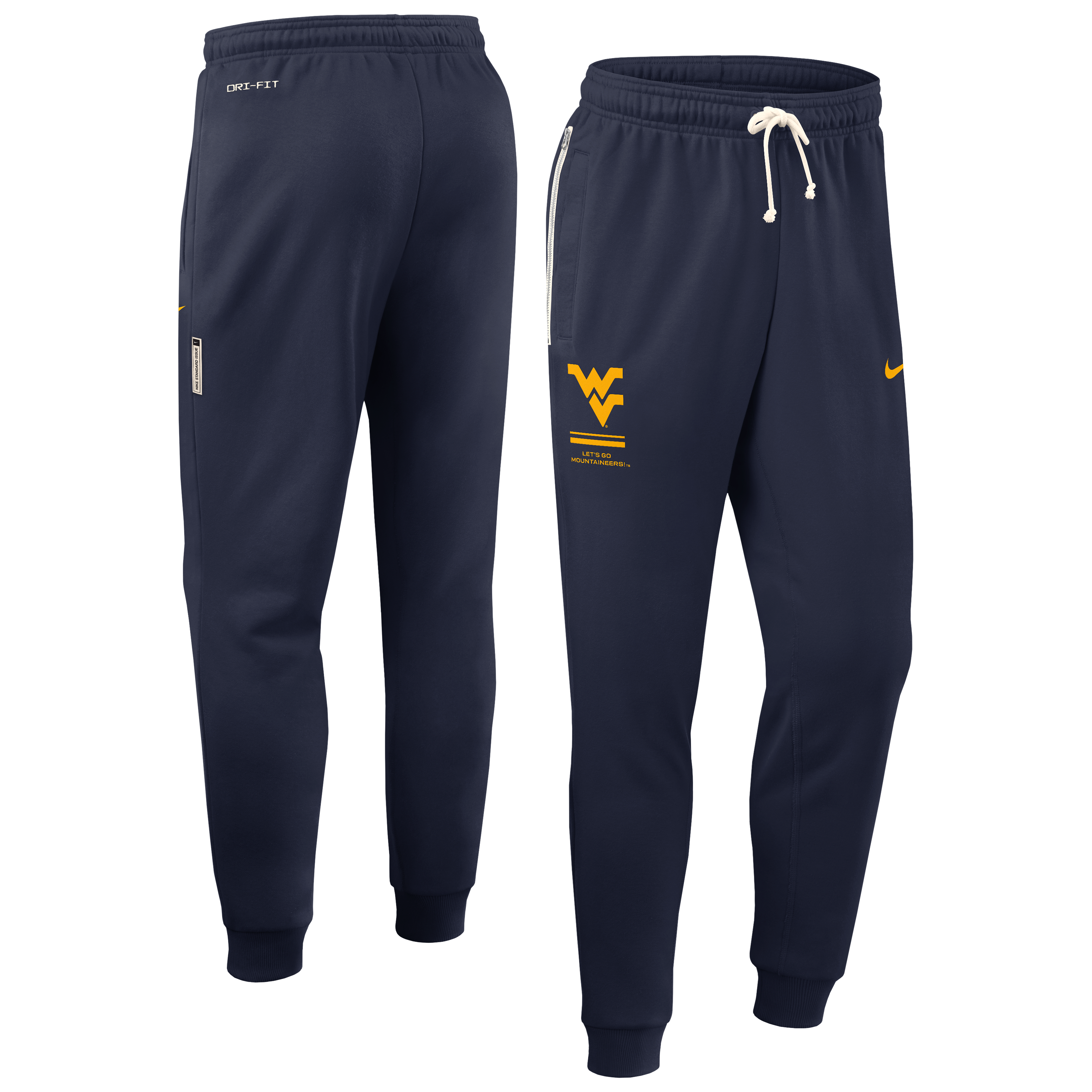 Men's Nike Navy West Virginia Mountaineers 2026 Sideline Standard Issue Dri-FIT Taper Pants