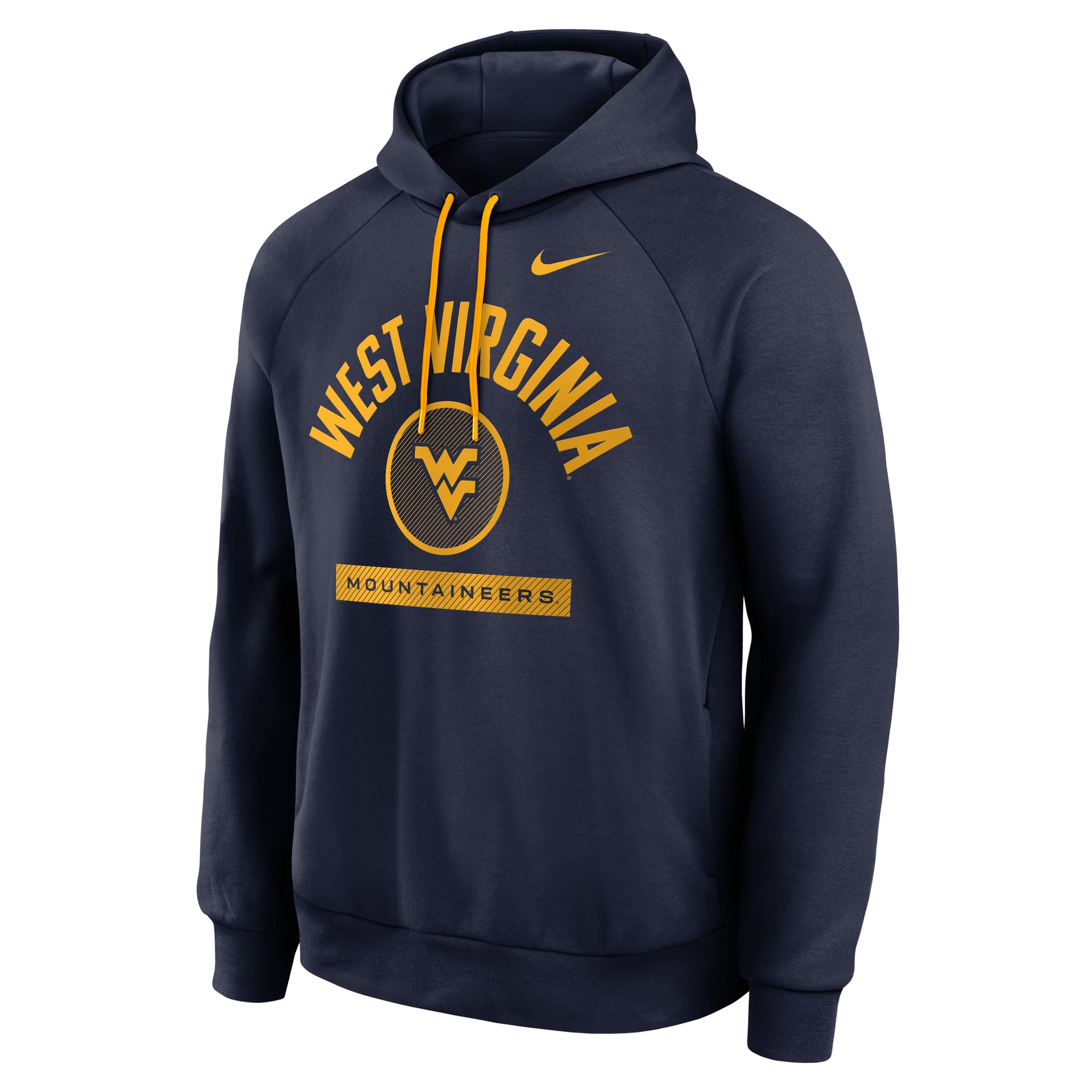 Men's Nike  Navy West Virginia Mountaineers Courtside Practice Dri-FIT Raglan Fleece Hoodie
