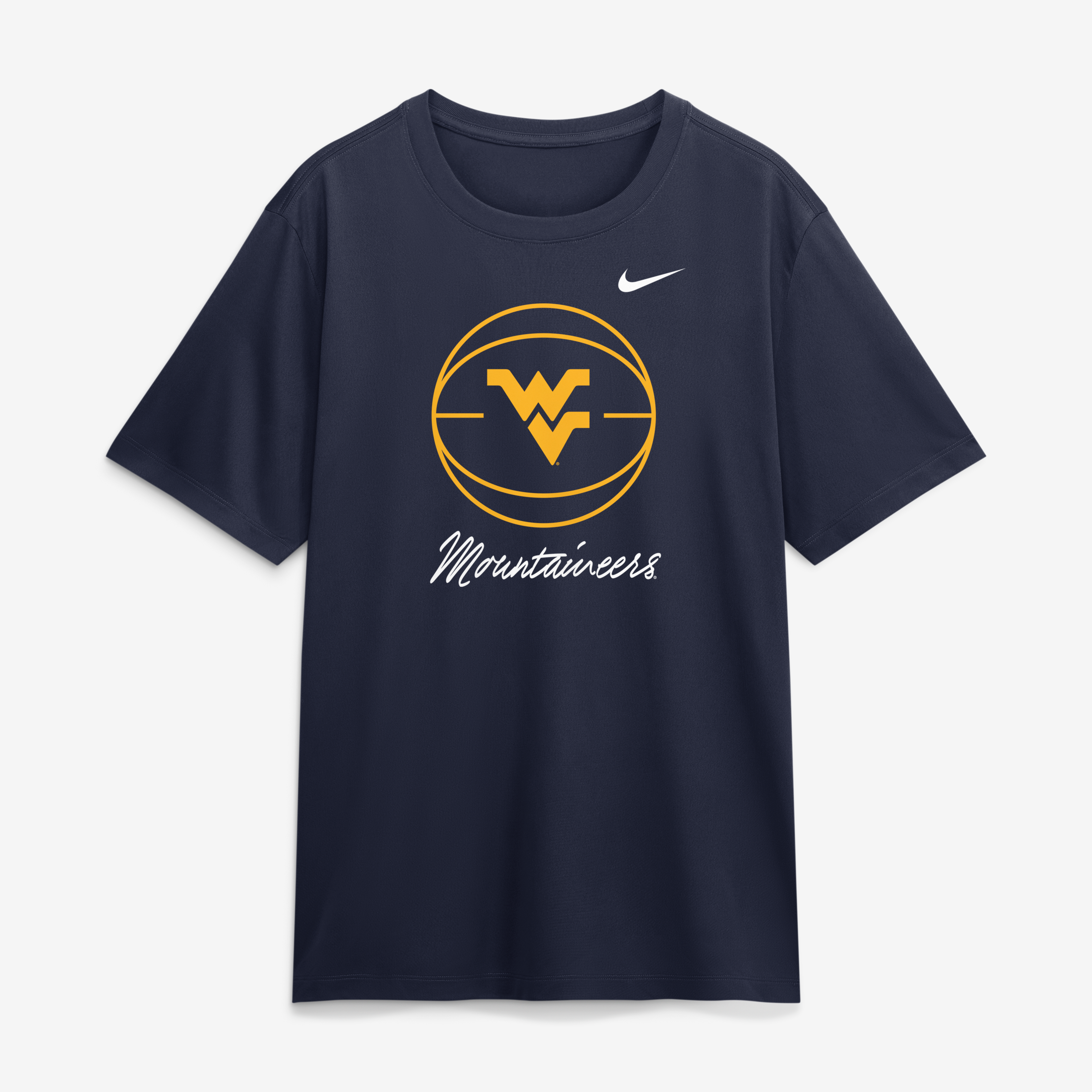 T-shirt Nike Dri-FIT bleu marine pour homme, West Virginia Mountaineers Primetime Basketball Icon Legend