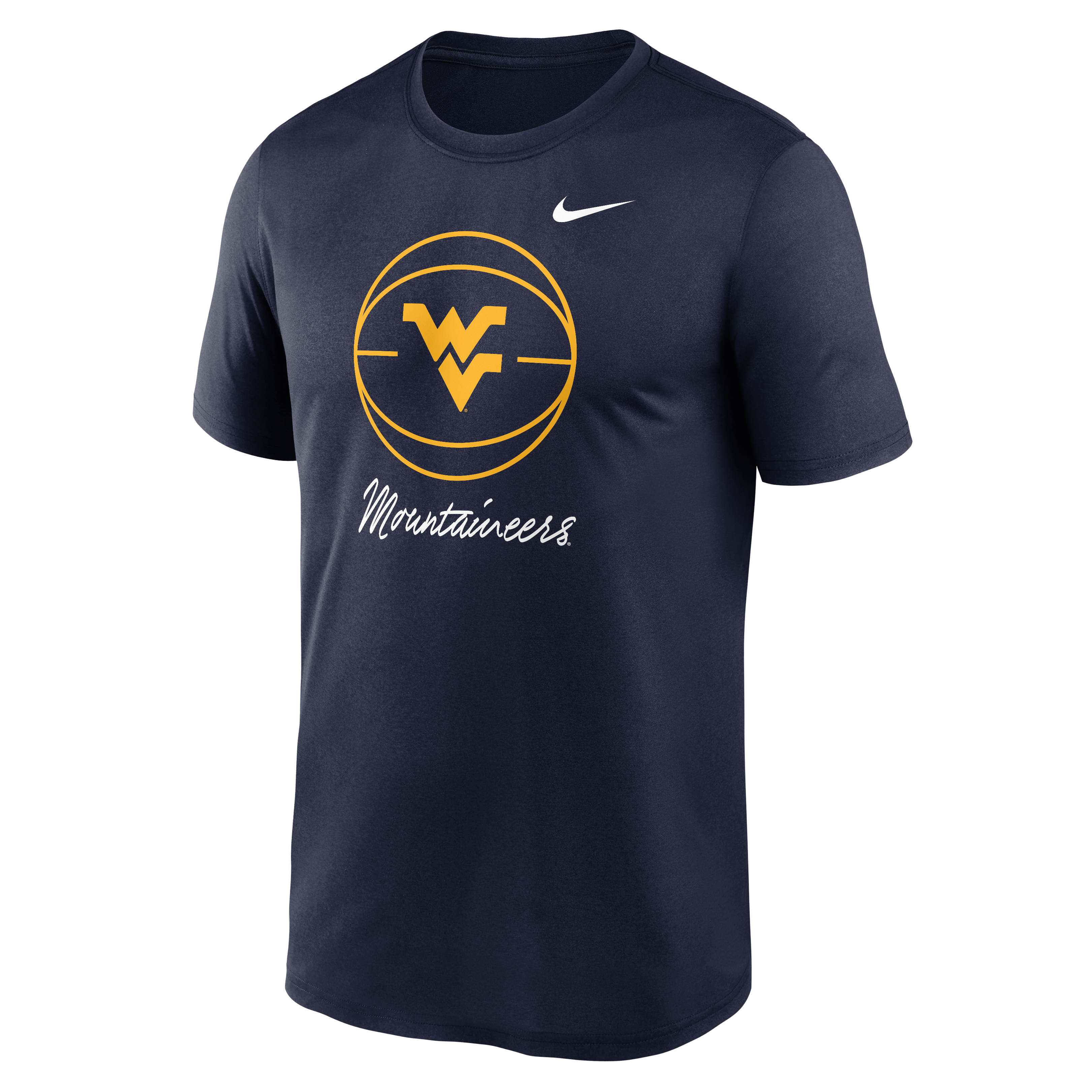T-shirt Nike Dri-FIT bleu marine pour homme, West Virginia Mountaineers Primetime Basketball Icon Legend