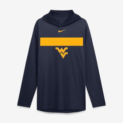 West Virginia Mountaineers Nike Primetime Pattern Tri-Blend Dri-FIT Long Sleeve Hooded T-Shirt - Navy