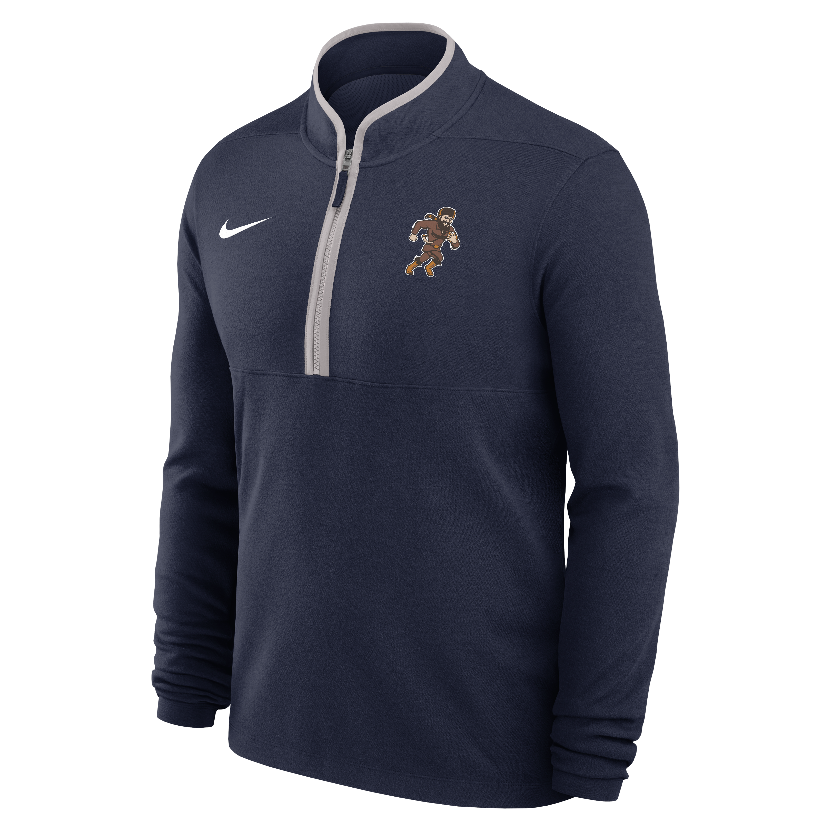Men's Nike Navy West Virginia Mountaineers Rushing Mascot Dri-FIT Victory Half-Zip Pullover