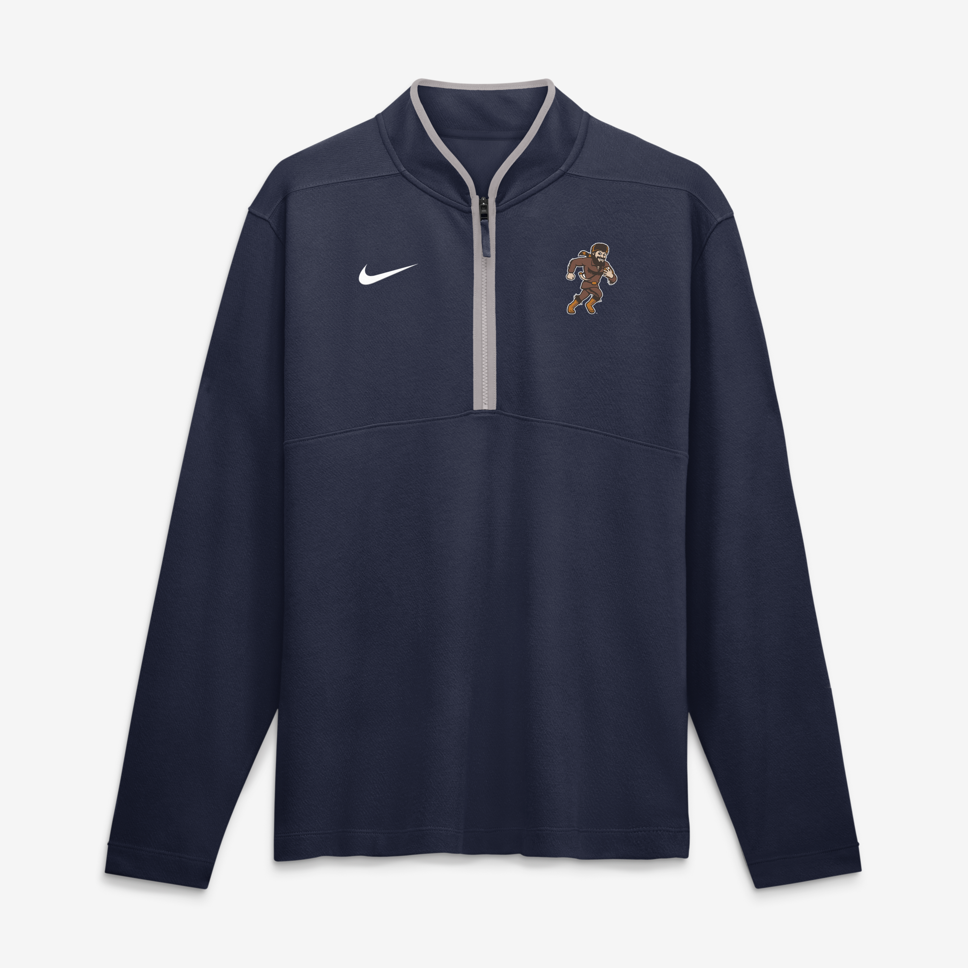 Men's Nike Navy West Virginia Mountaineers Rushing Mascot Dri-FIT Victory Half-Zip Pullover