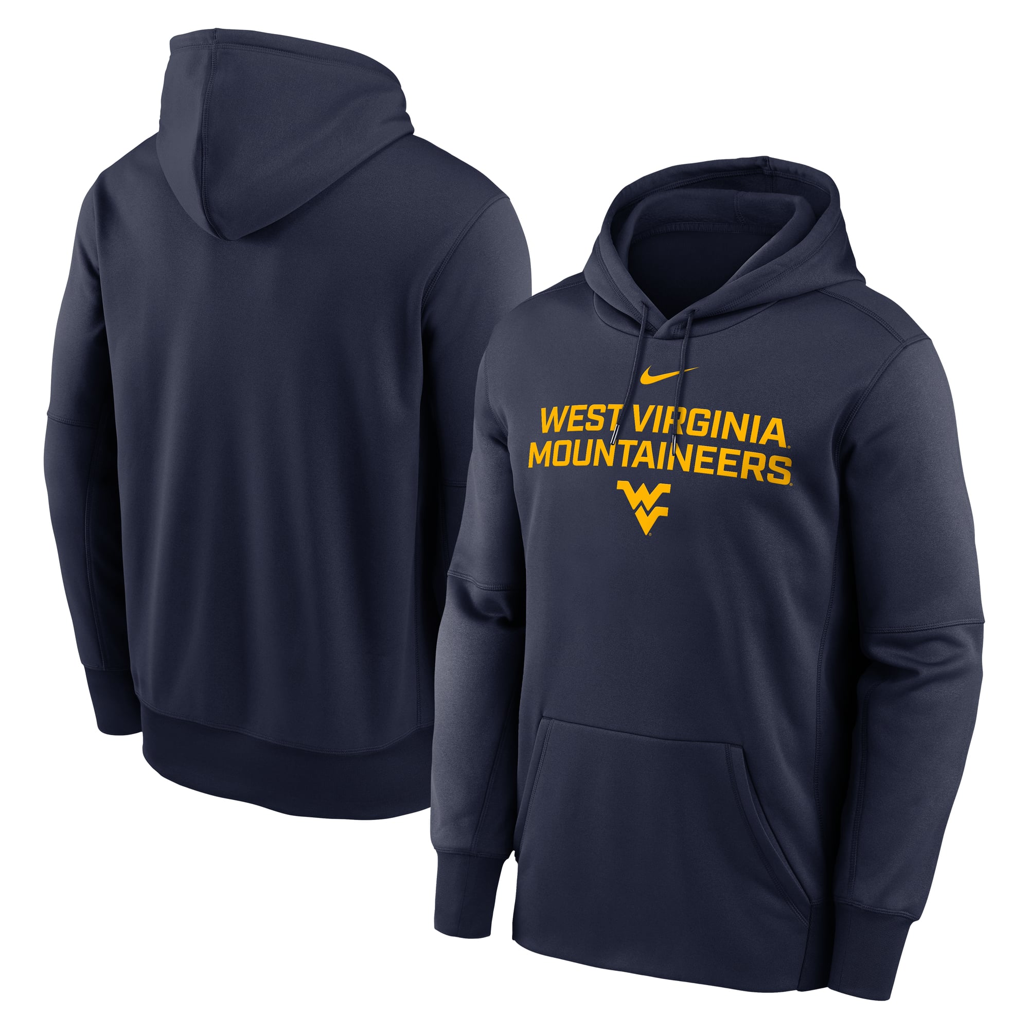 Sweat à capuche Nike bleu marine West Virginia Mountaineers Team Stacked Performance pour homme