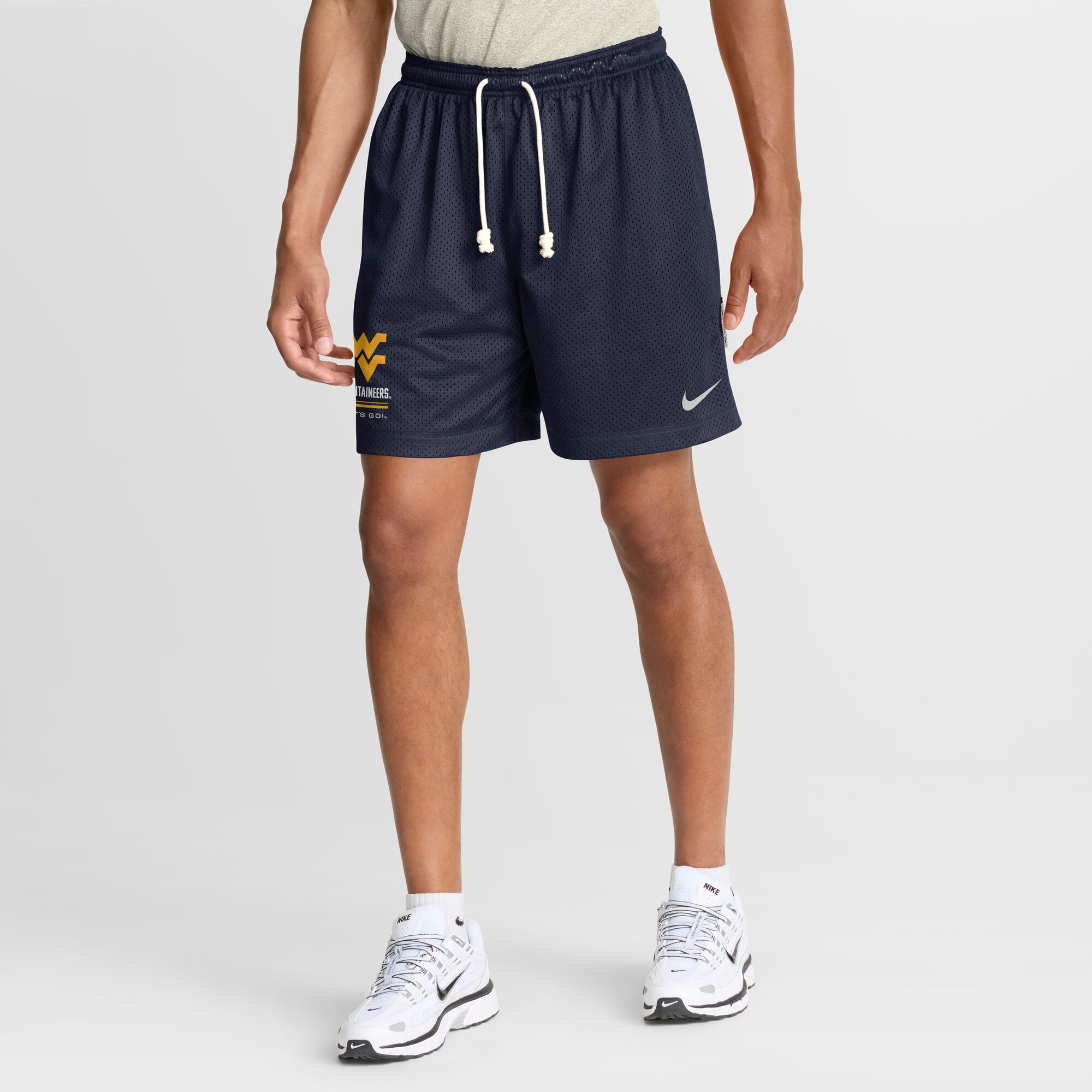 Short réversible Dri-FIT Nike bleu marine/anthracite West Virginia Mountaineers 2026 Sideline Standard Issue pour homme