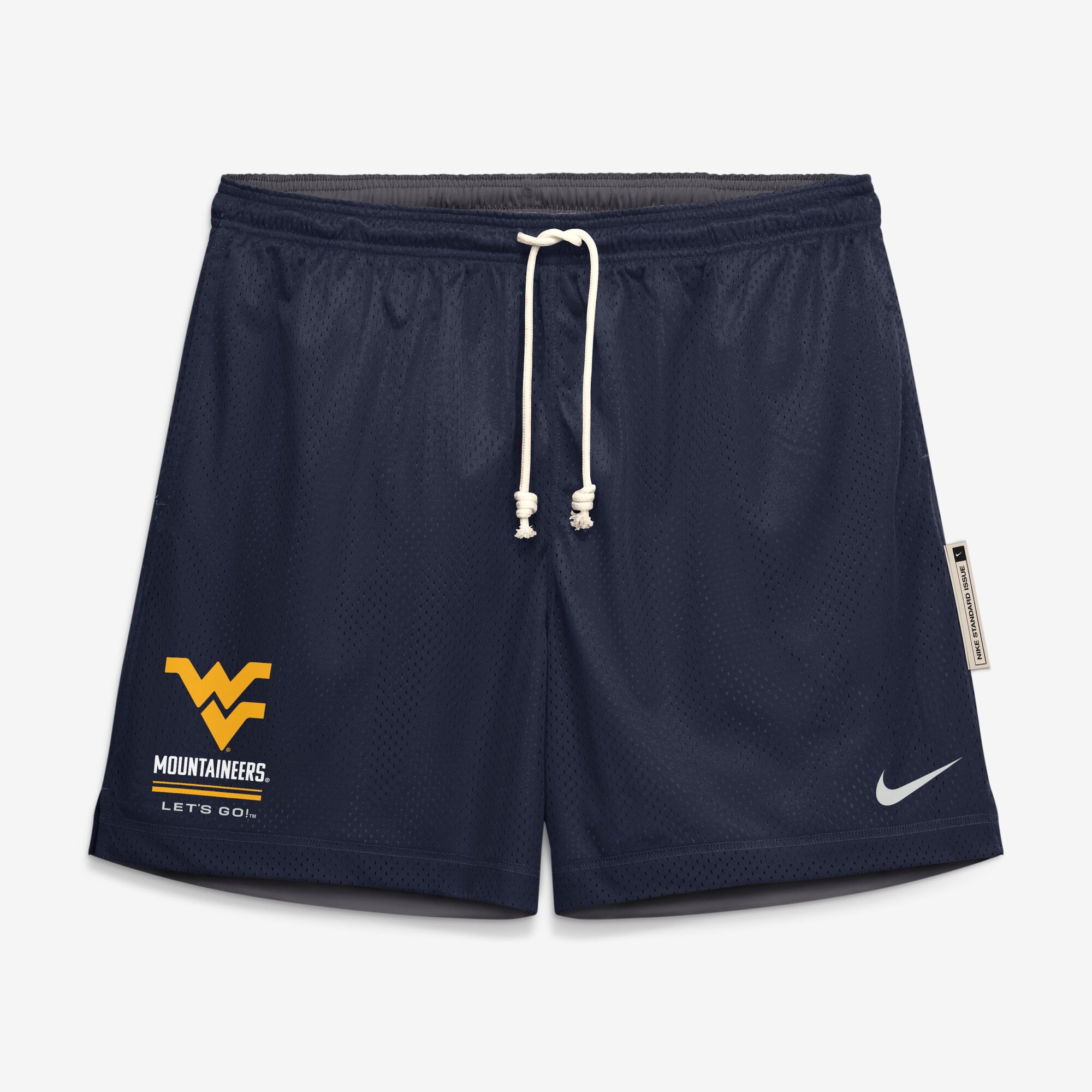 Short réversible Dri-FIT Nike bleu marine/anthracite West Virginia Mountaineers 2026 Sideline Standard Issue pour homme