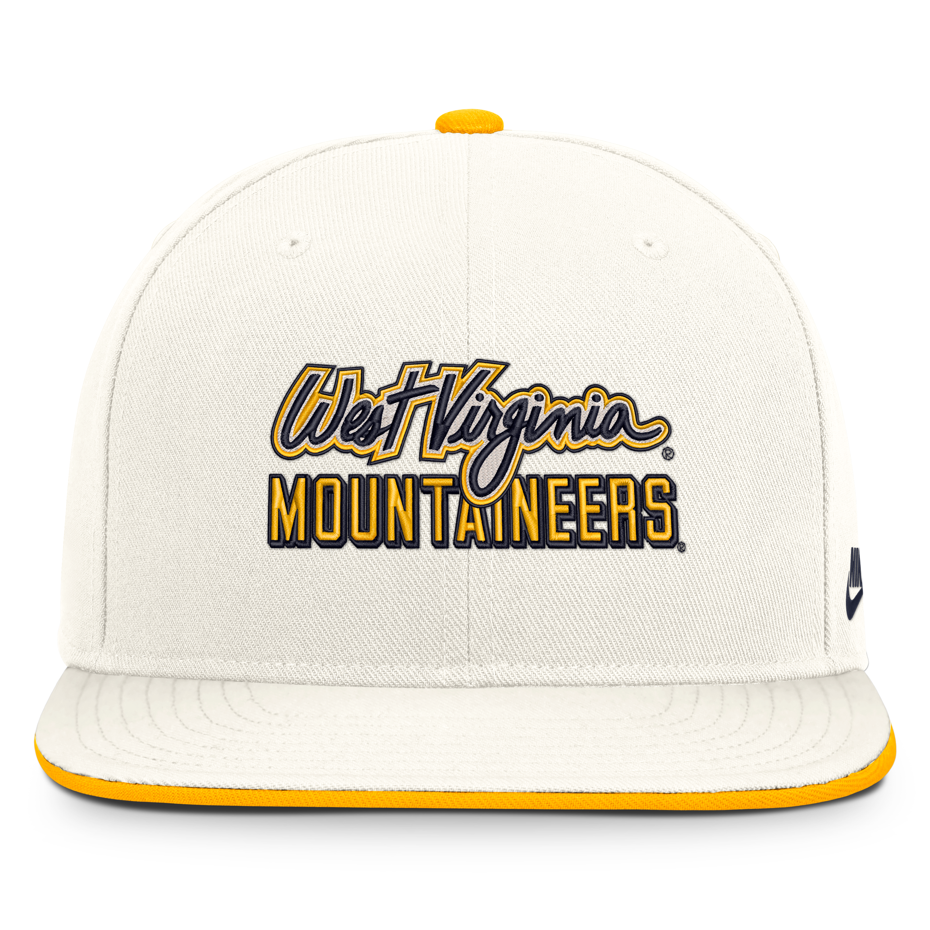 Casquette snapback Nike Pro blanche West Virginia Mountaineers Legacy Letter & Mascot pour homme