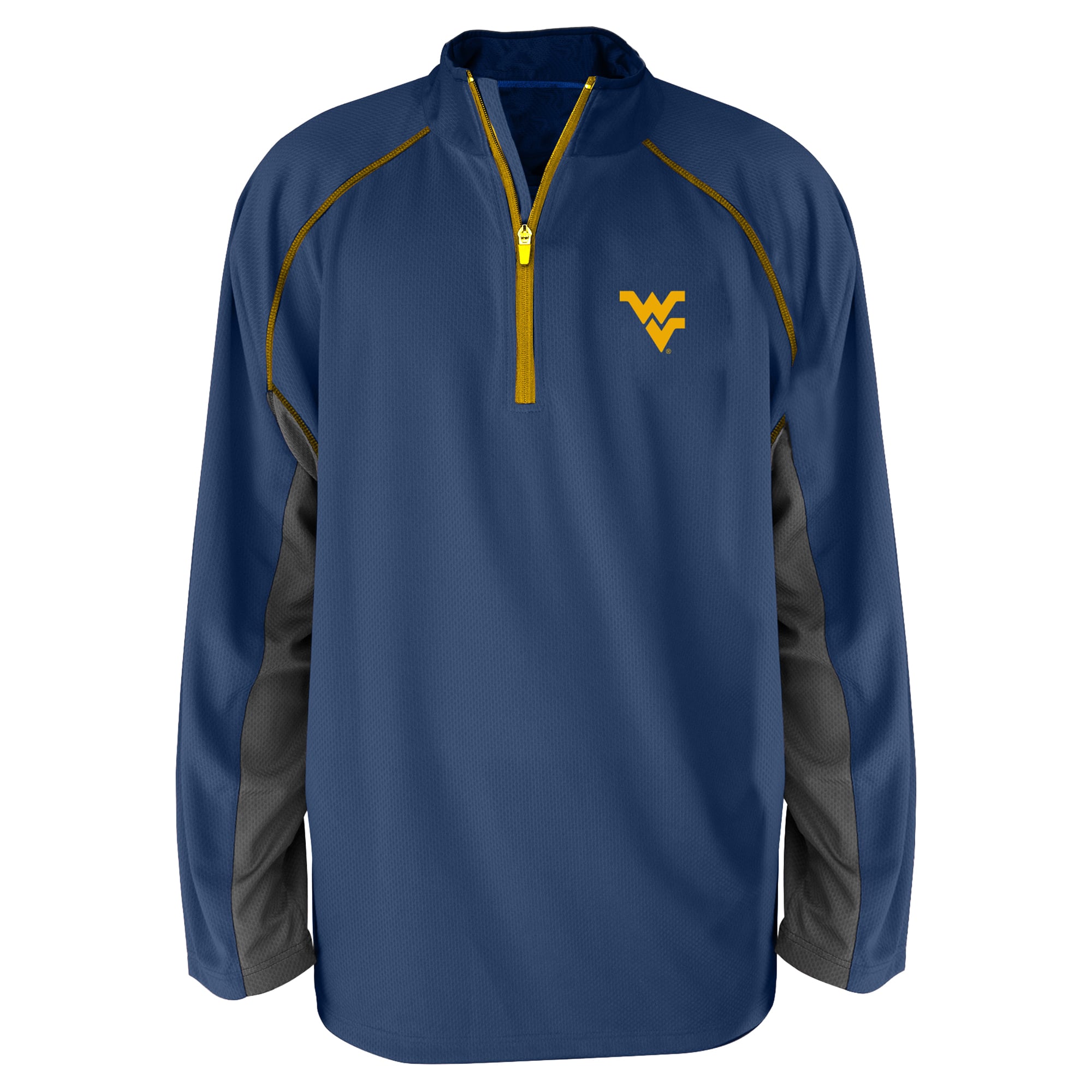 Men's Profile Navy West Virginia Mountaineers Big & Tall Quarter-Zip Raglan Jacket