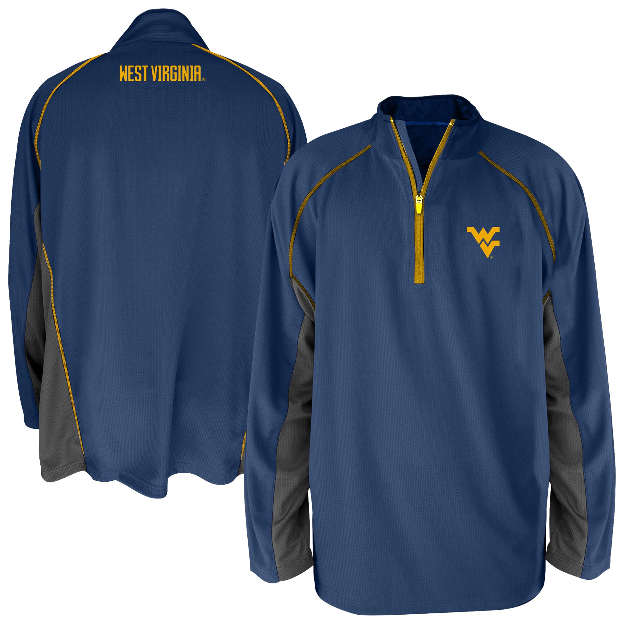 Men's Profile Navy West Virginia Mountaineers Big & Tall Quarter-Zip Raglan Jacket