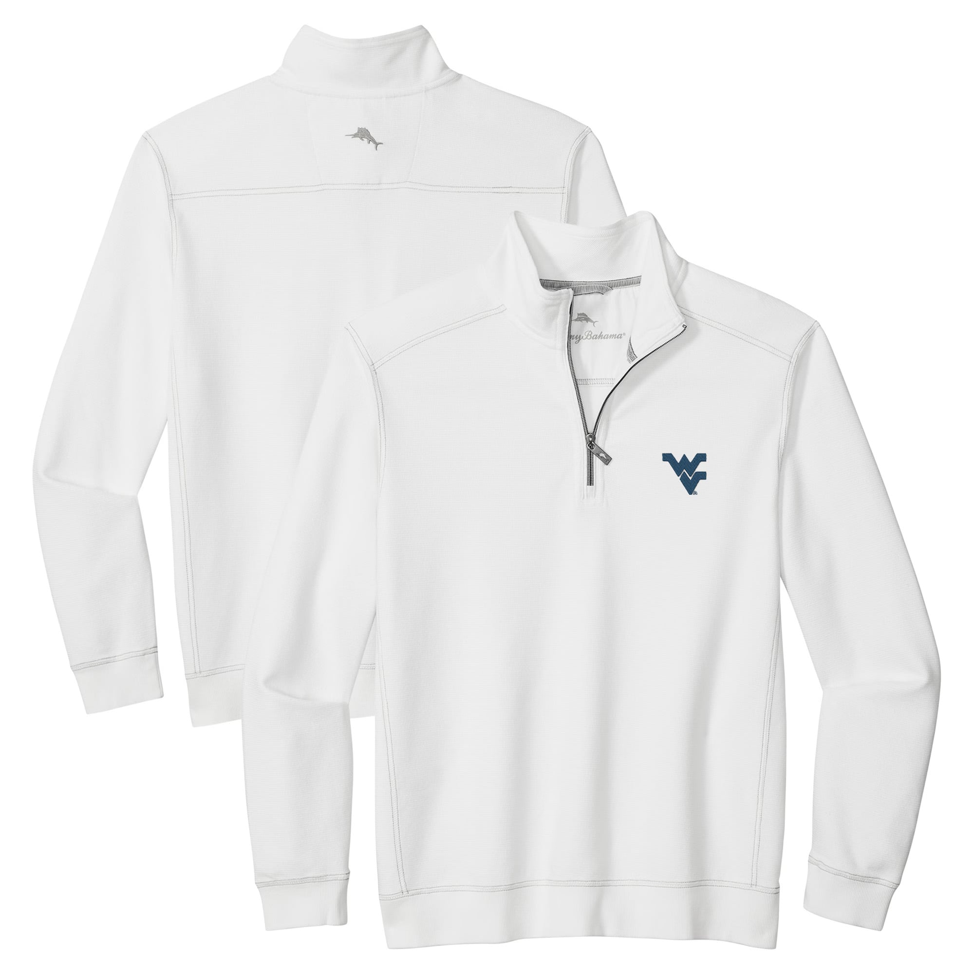 Men's Tommy Bahama White West Virginia Mountaineers Montego Bay Half-Zip Jacket