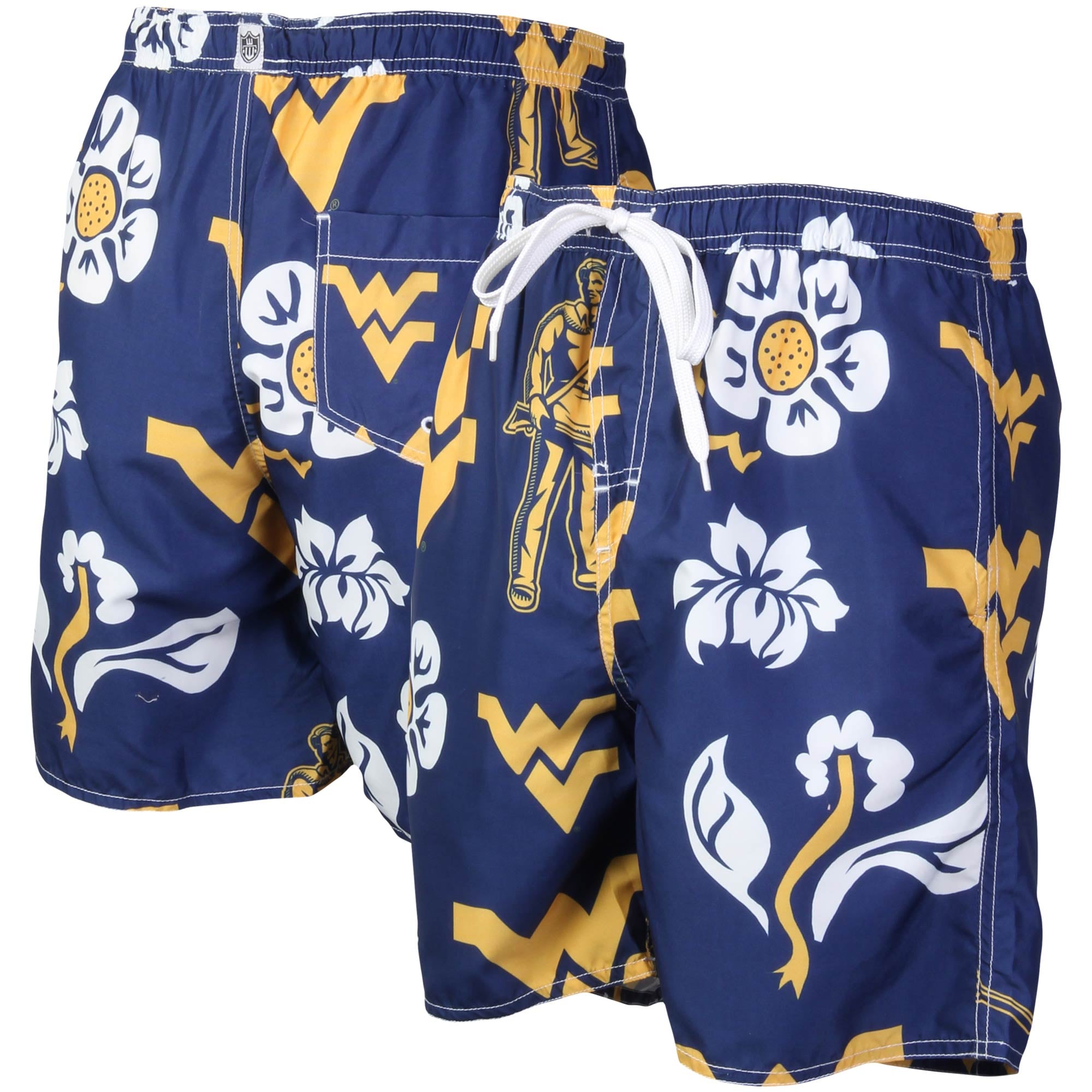 Men's Wes & Willy Navy West Virginia Mountaineers Floral Volley Logo