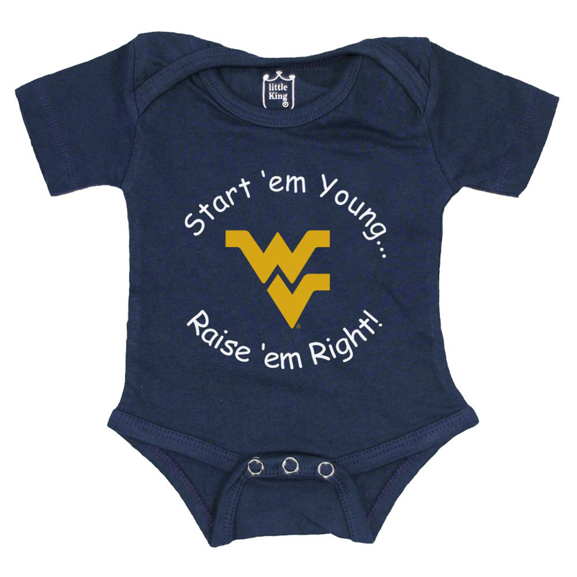 Newborn & Infant Little King Navy West Virginia Mountaineers Start 'Em Young Bodysuit
