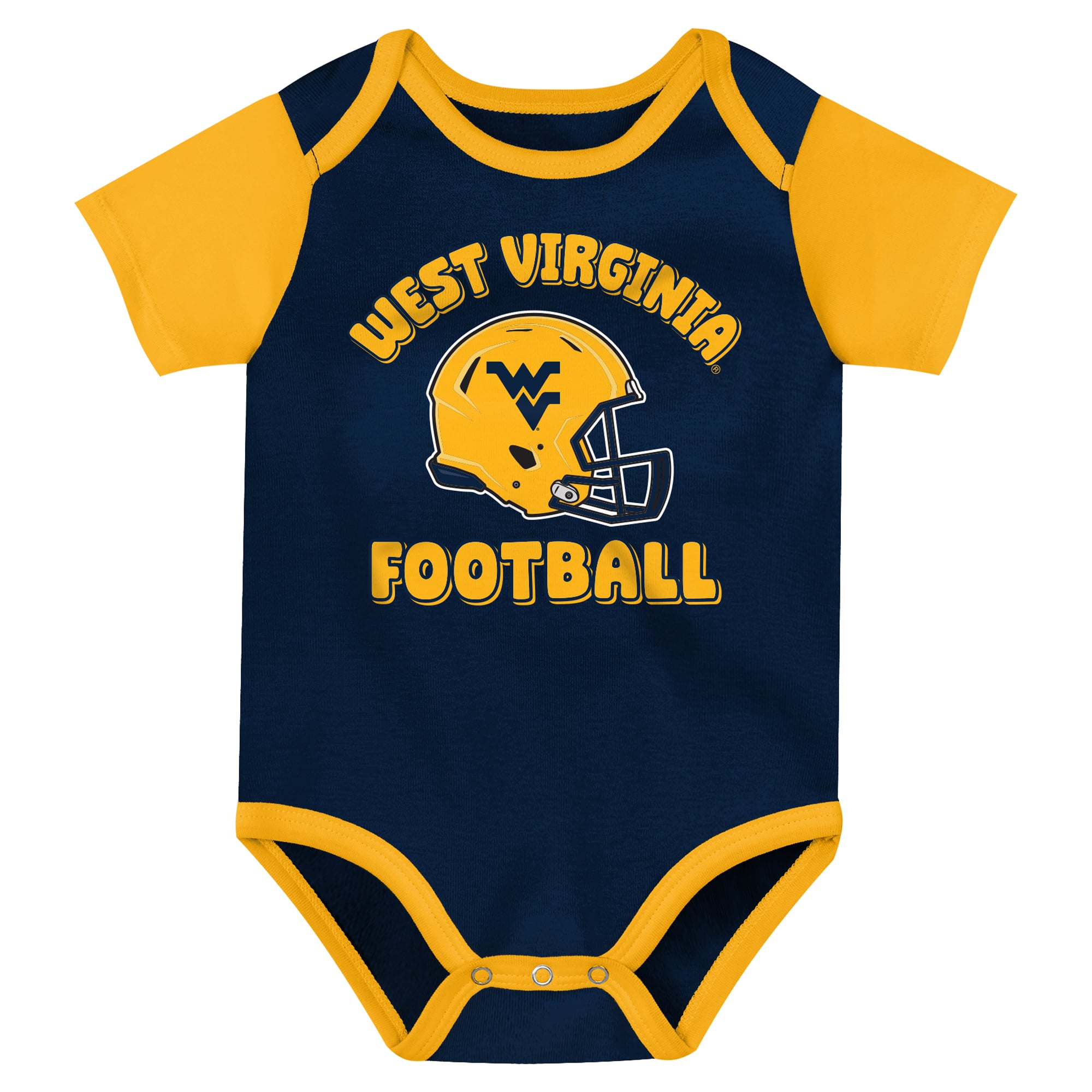 Ensemble body trois pièces Outerstuff Navy West Virginia Mountaineers Star Player pour nouveau-né