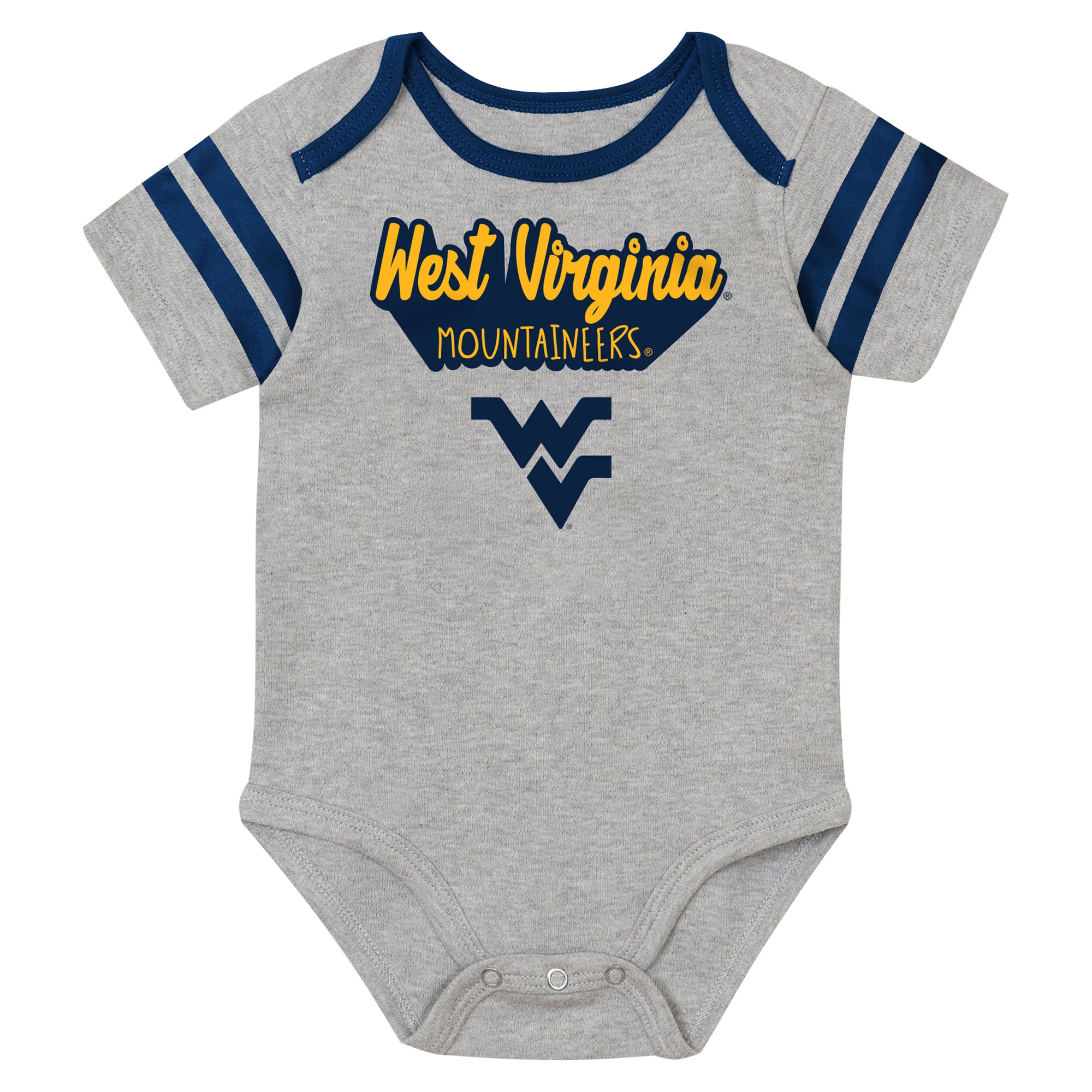 Ensemble body trois pièces Outerstuff Navy West Virginia Mountaineers Star Player pour nouveau-né