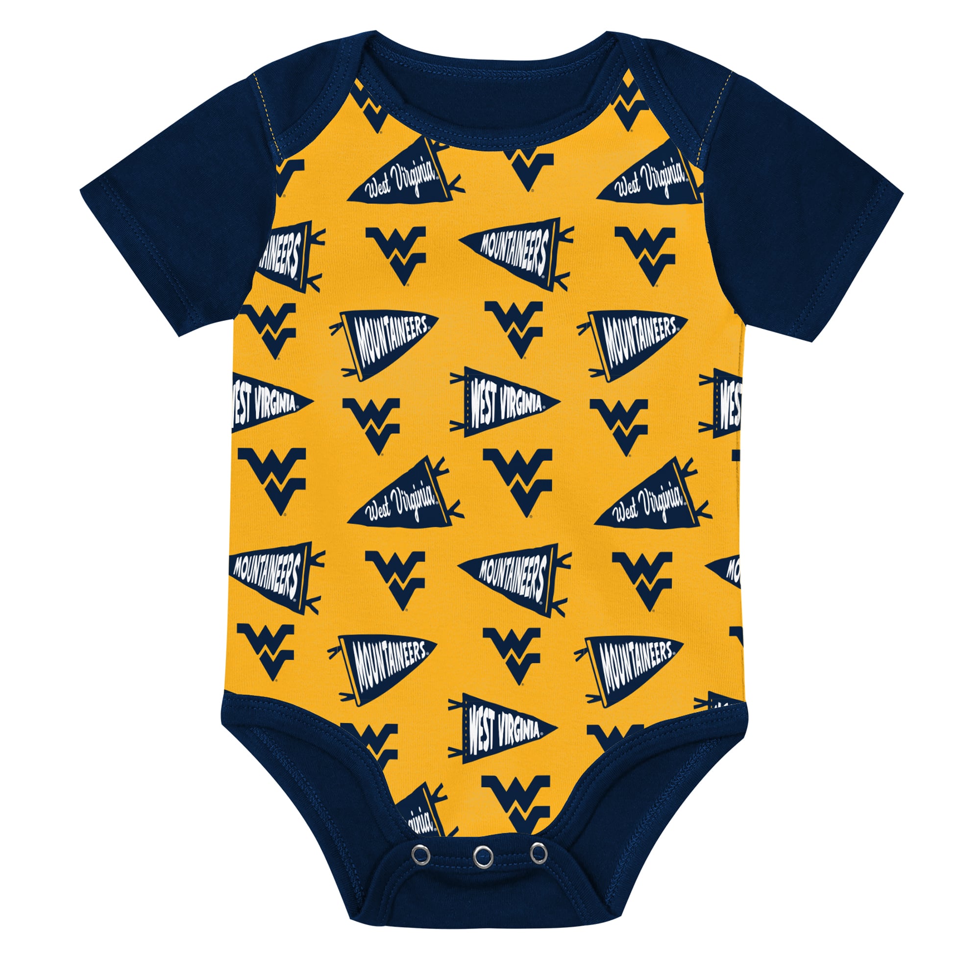Ensemble body trois pièces Outerstuff Navy West Virginia Mountaineers Star Player pour nouveau-né