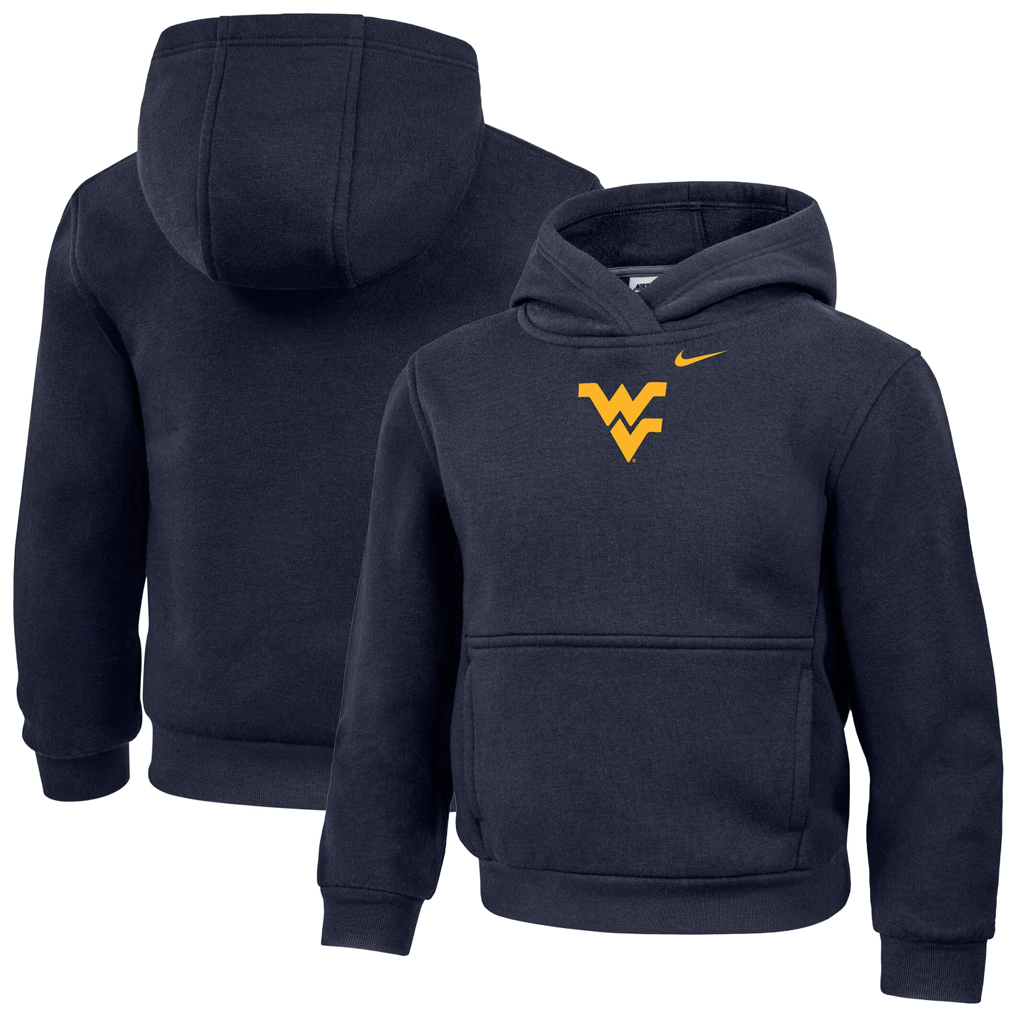 Sweat à capuche Nike bleu marine West Virginia Mountaineers pour enfants d'âge préscolaire