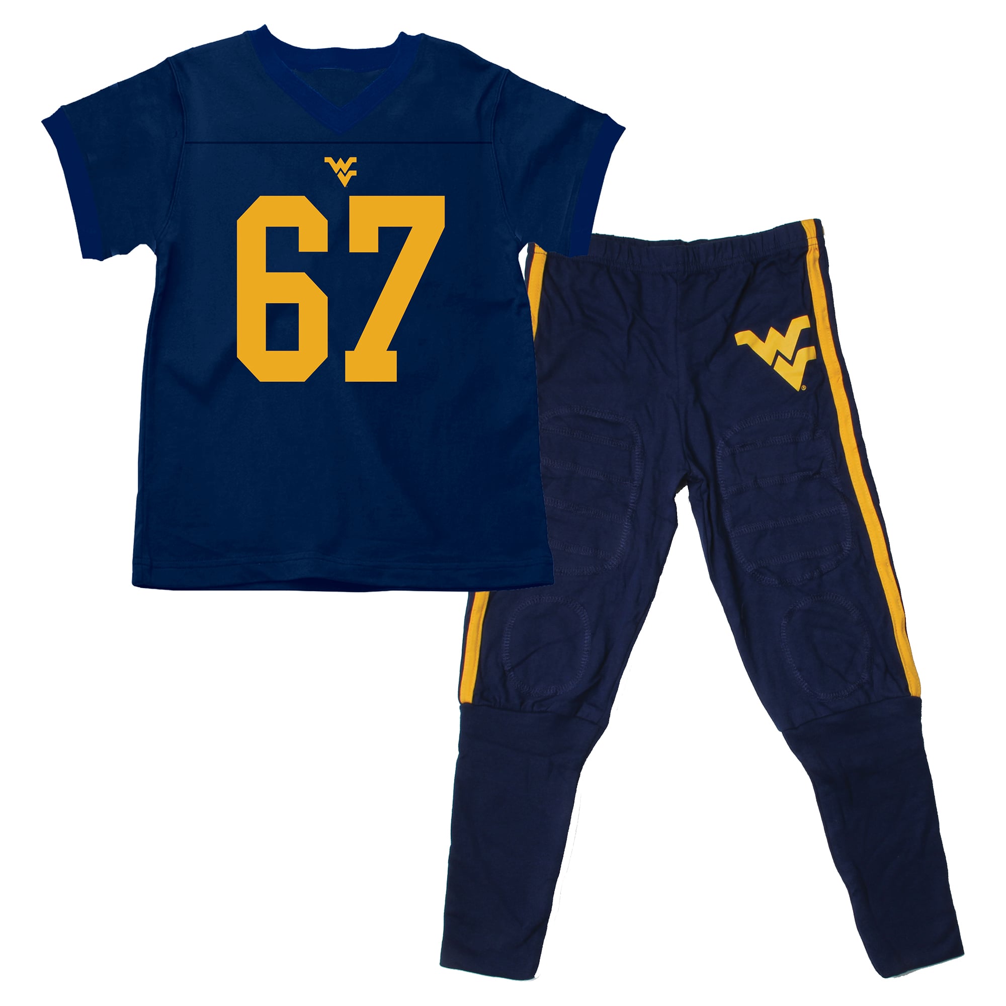 Preschool Wes & Willy Navy West Virginia Mountaineers V-Neck Pajama Set