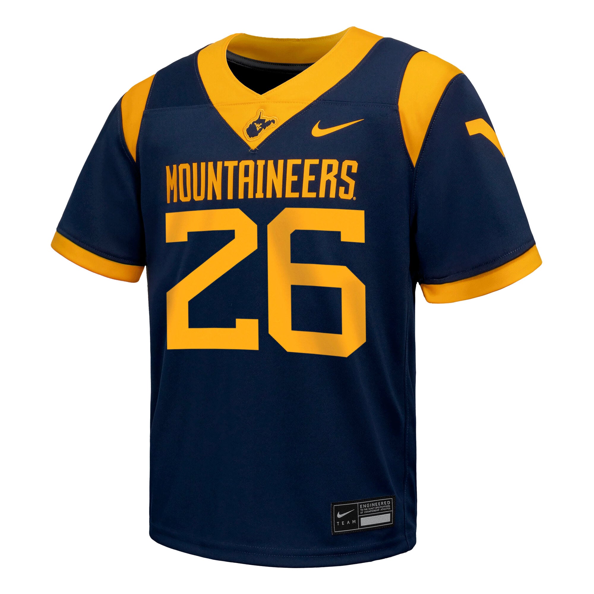 Maillot de football réplique Nike bleu marine pour tout-petit des Mountaineers Virginie-Occidentale, modèle West Virginia