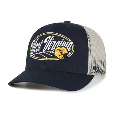 Casquette trucker unisexe West Virginia Mountaineers '47 Enfield ajustable - Bleu marine