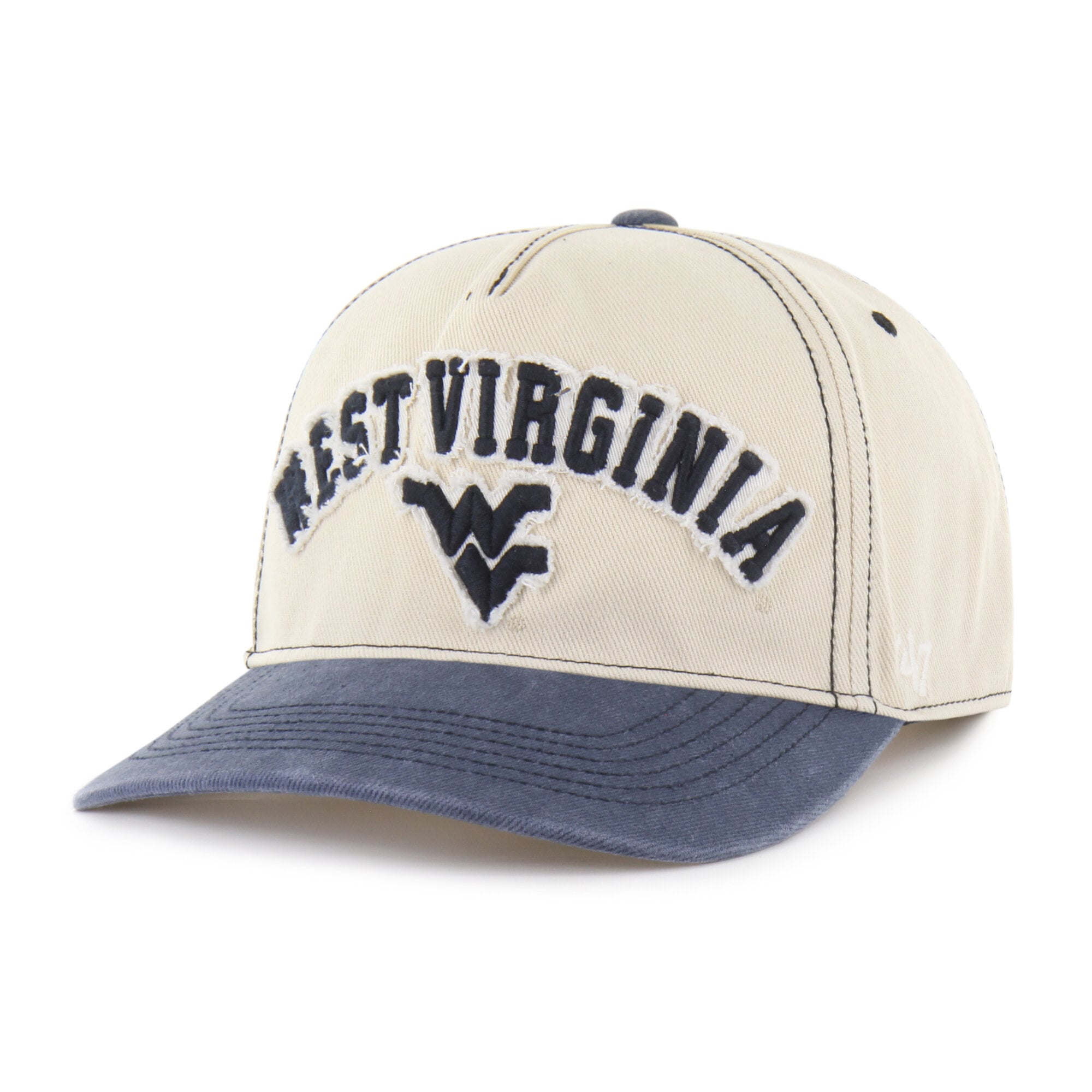 Chapeau unisexe '47 Tan/Navy West Virginia Mountaineers Well-Worn Calderwood Hitch ajustable