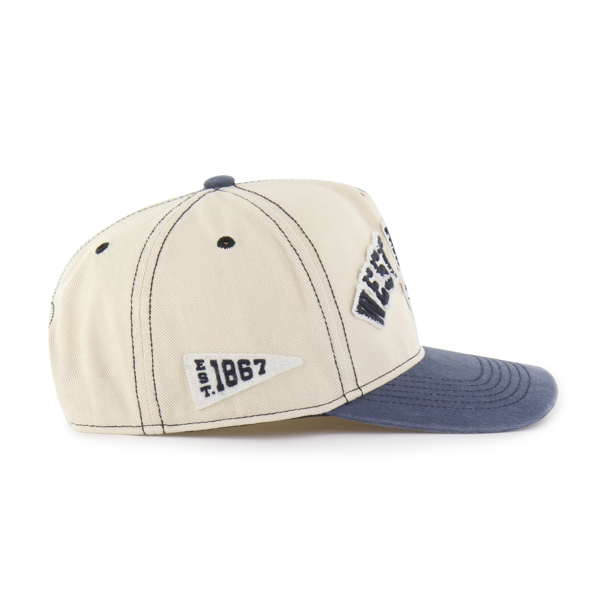 Chapeau unisexe '47 Tan/Navy West Virginia Mountaineers Well-Worn Calderwood Hitch ajustable