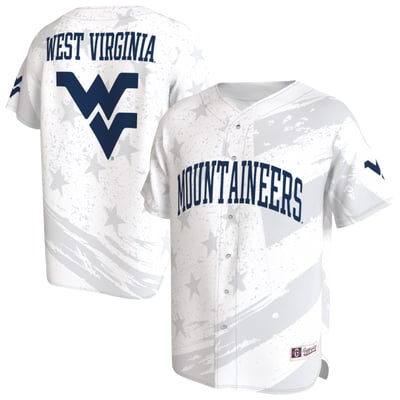 West Virginia Mountaineers GameDay Greats Unisex Lightweight Collegiate Baseball Americana Fashion Jersey - White
