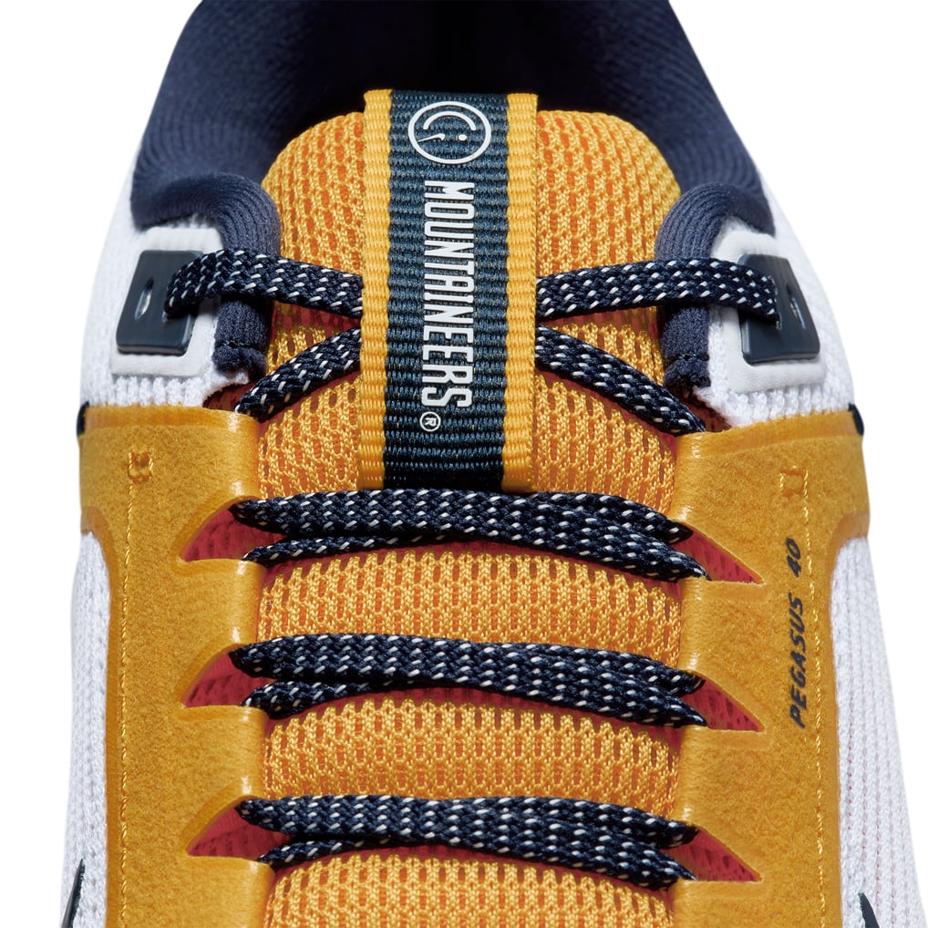 Nike Pegasus 40 Sneakers Men\'s West Virginia Lace-Up Running Athletic Shoes - 9 Unisex Nike White West Virginia Mountaineers Zoom Pegasus 40  main image 2