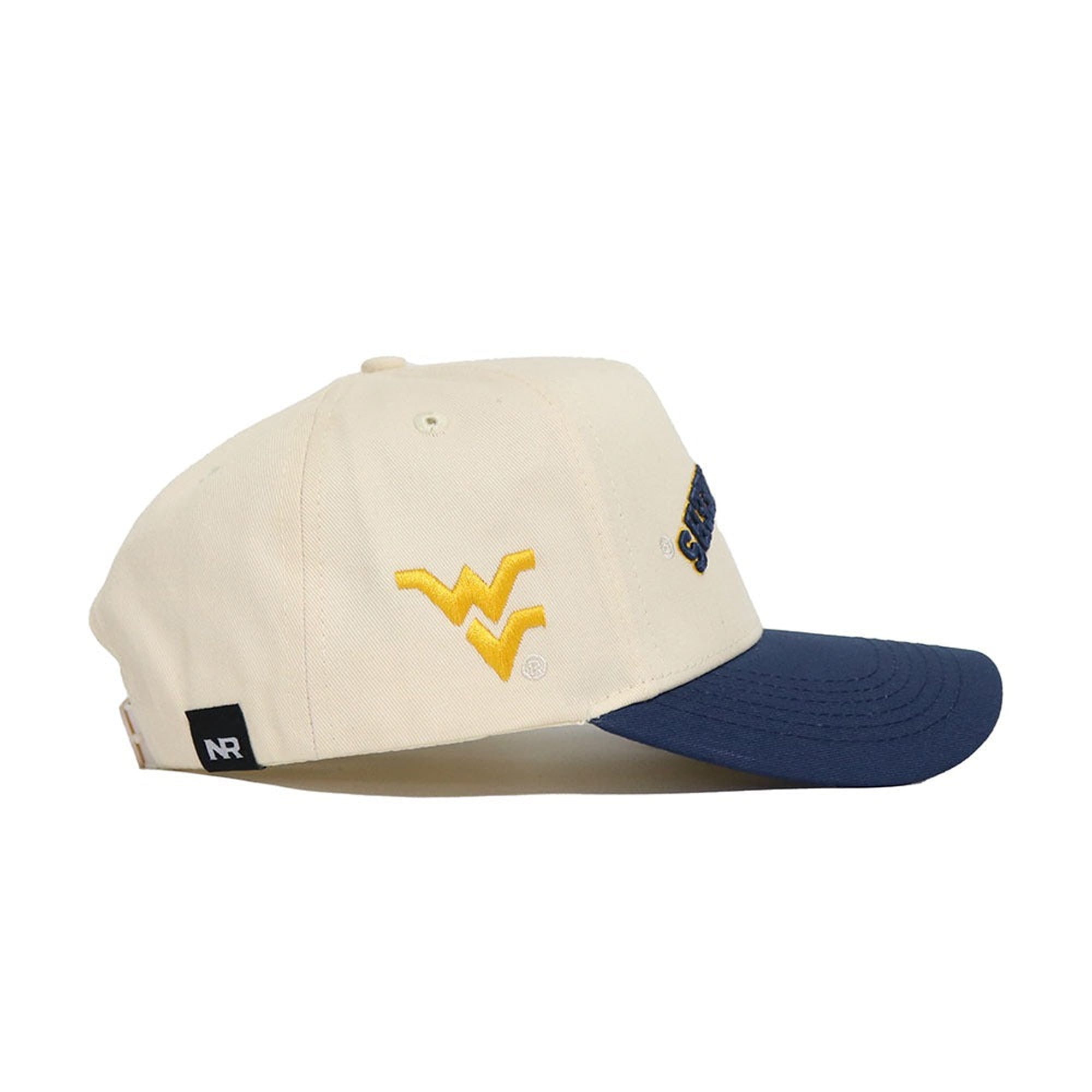 Casquette unisexe No Rivals Natural/Navy West Virginia Mountaineers Upside Down Classic Colors ajustable