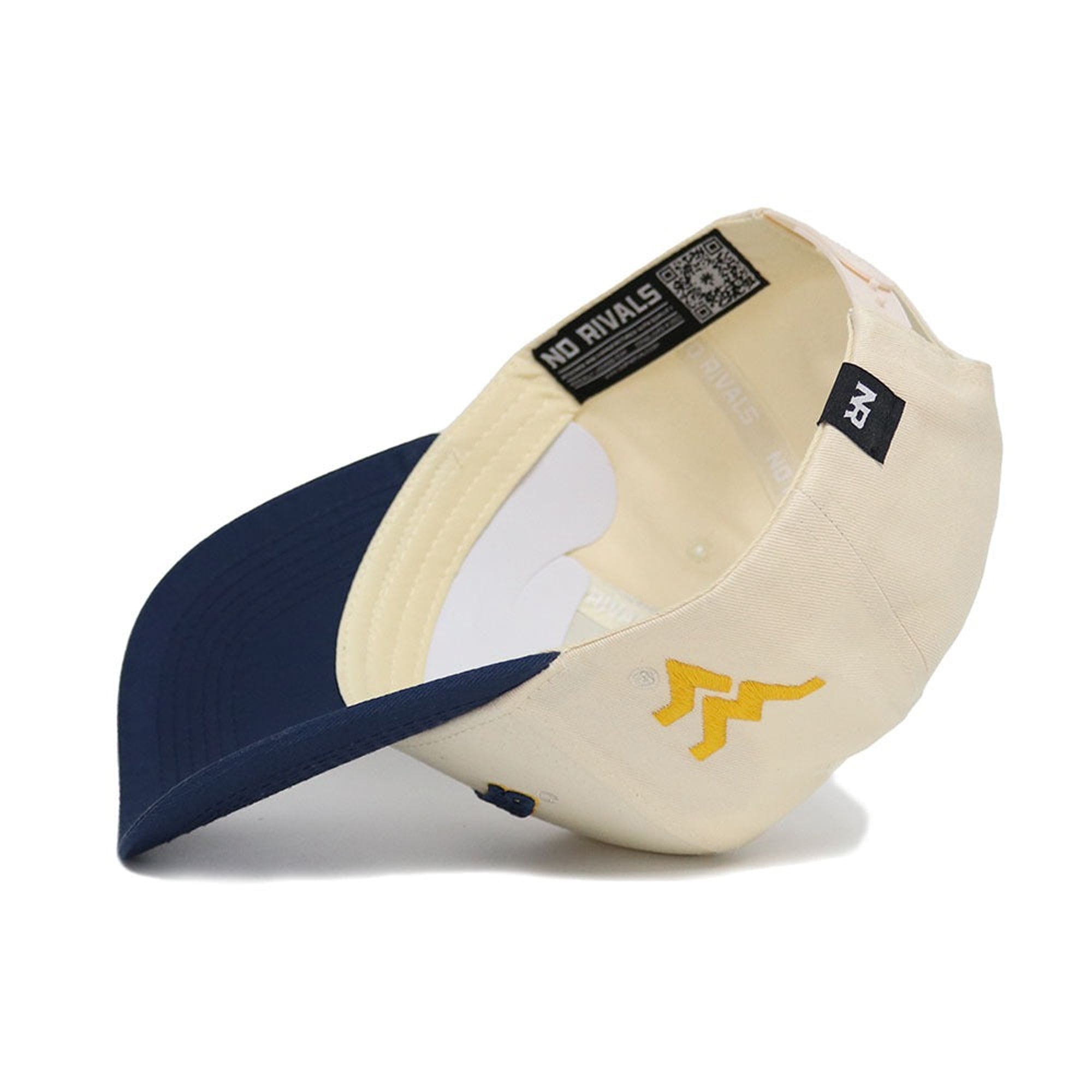 Casquette unisexe No Rivals Natural/Navy West Virginia Mountaineers Upside Down Classic Colors ajustable