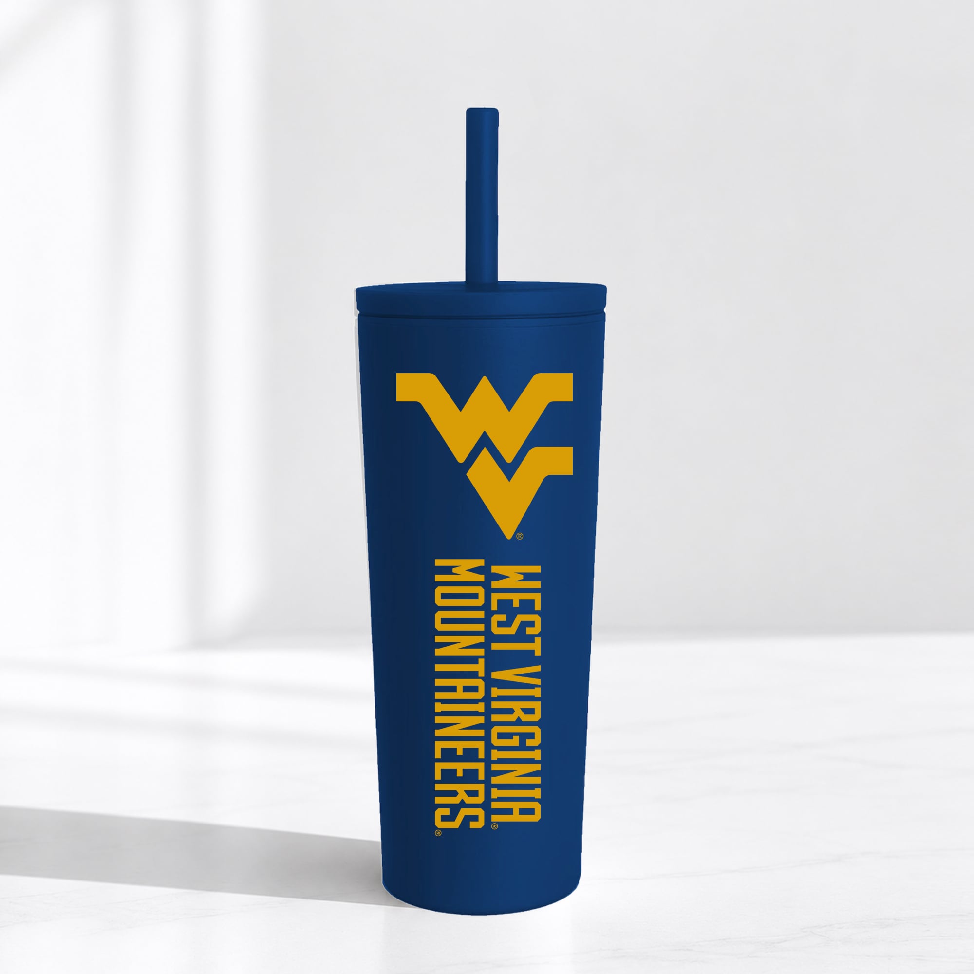 Gobelet isotherme à paille anti-déversement West Virginia Mountaineers de 710 ml (24 oz)