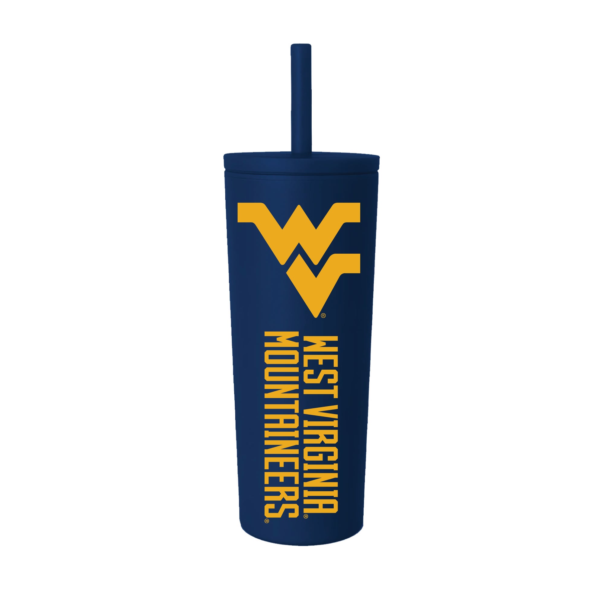 Gobelet isotherme à paille anti-déversement West Virginia Mountaineers de 710 ml (24 oz)