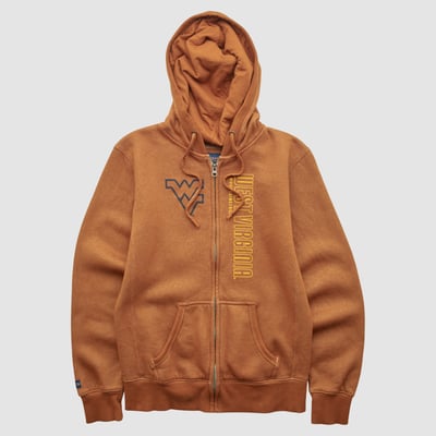 West Virginia Mountaineers Jansport 2000s Hooded Full Zip Jacket - Clay - XS by Fanatics Real Vintage