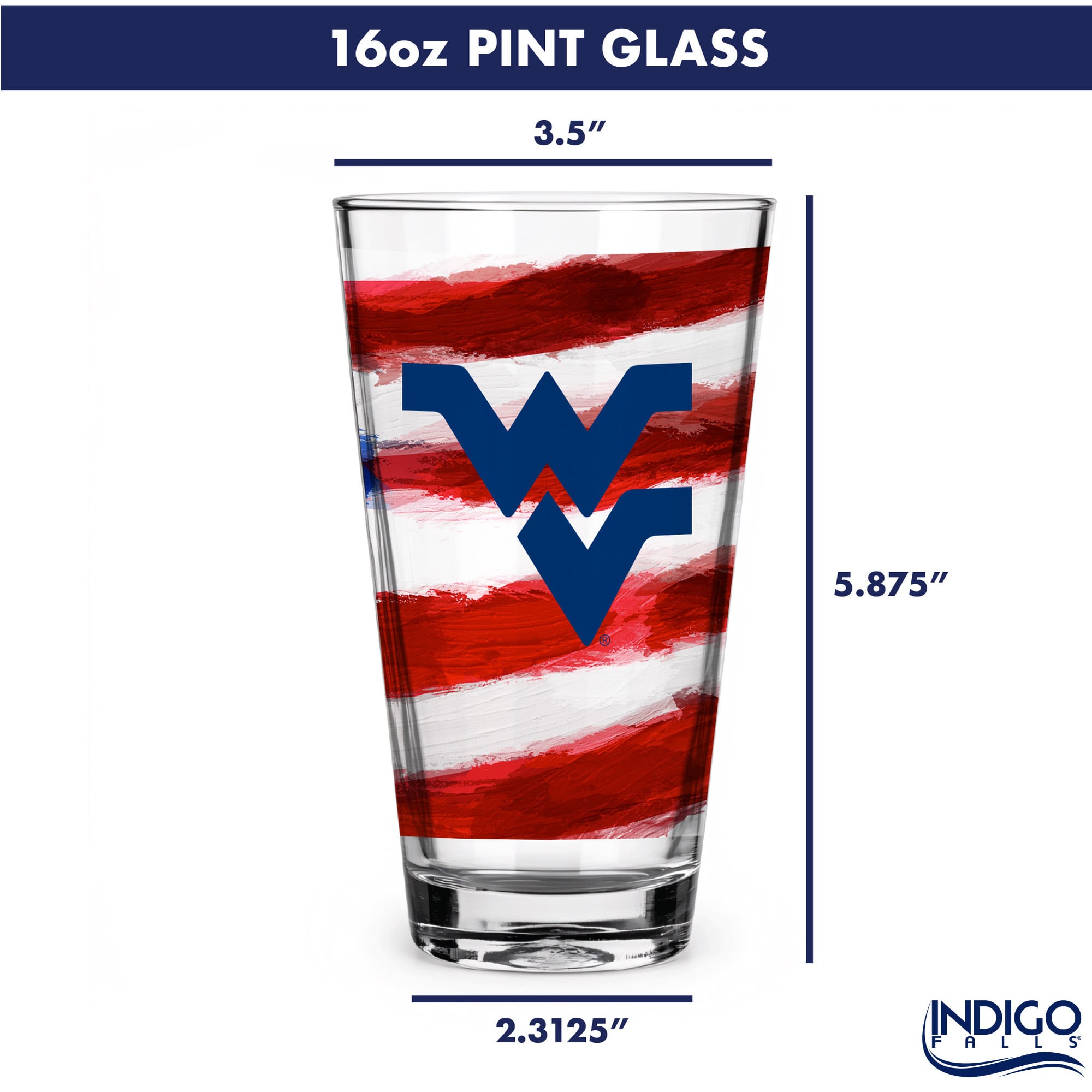 West Virginia Mountaineers Two-Pack 16oz. Americana Pint Glass Set